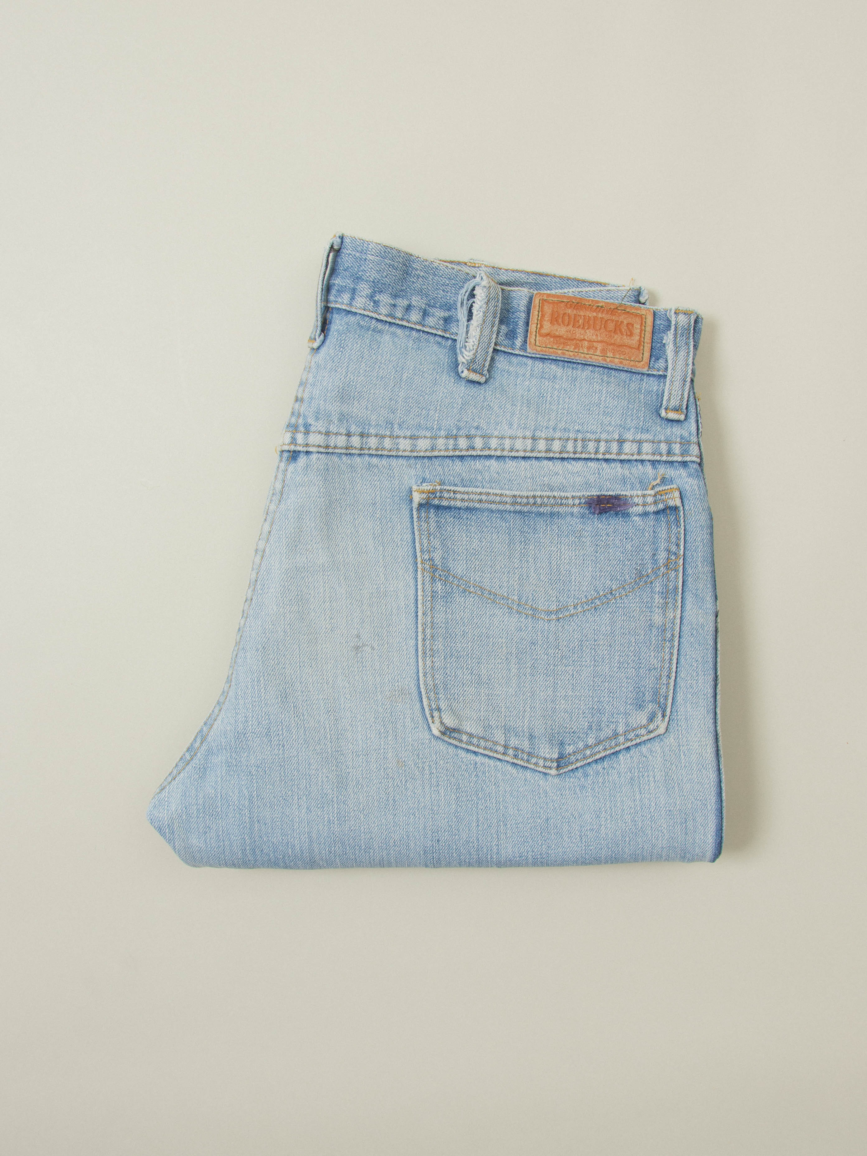 Vtg 1970s Roebucks Bootcut Jeans - Made in USA (34x28) - Image 6
