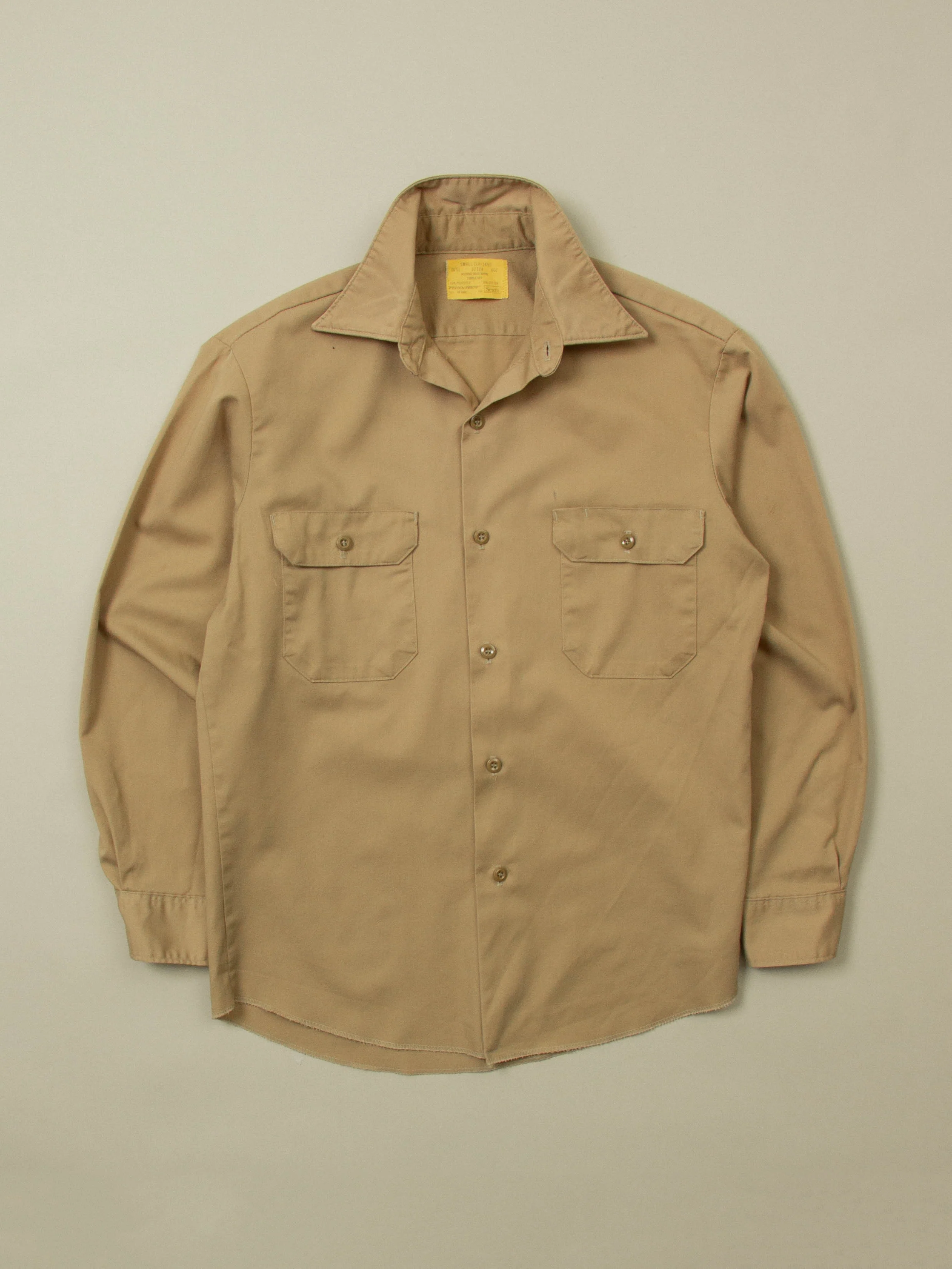 Vtg 1970s Sears Khaki Shirt (S)