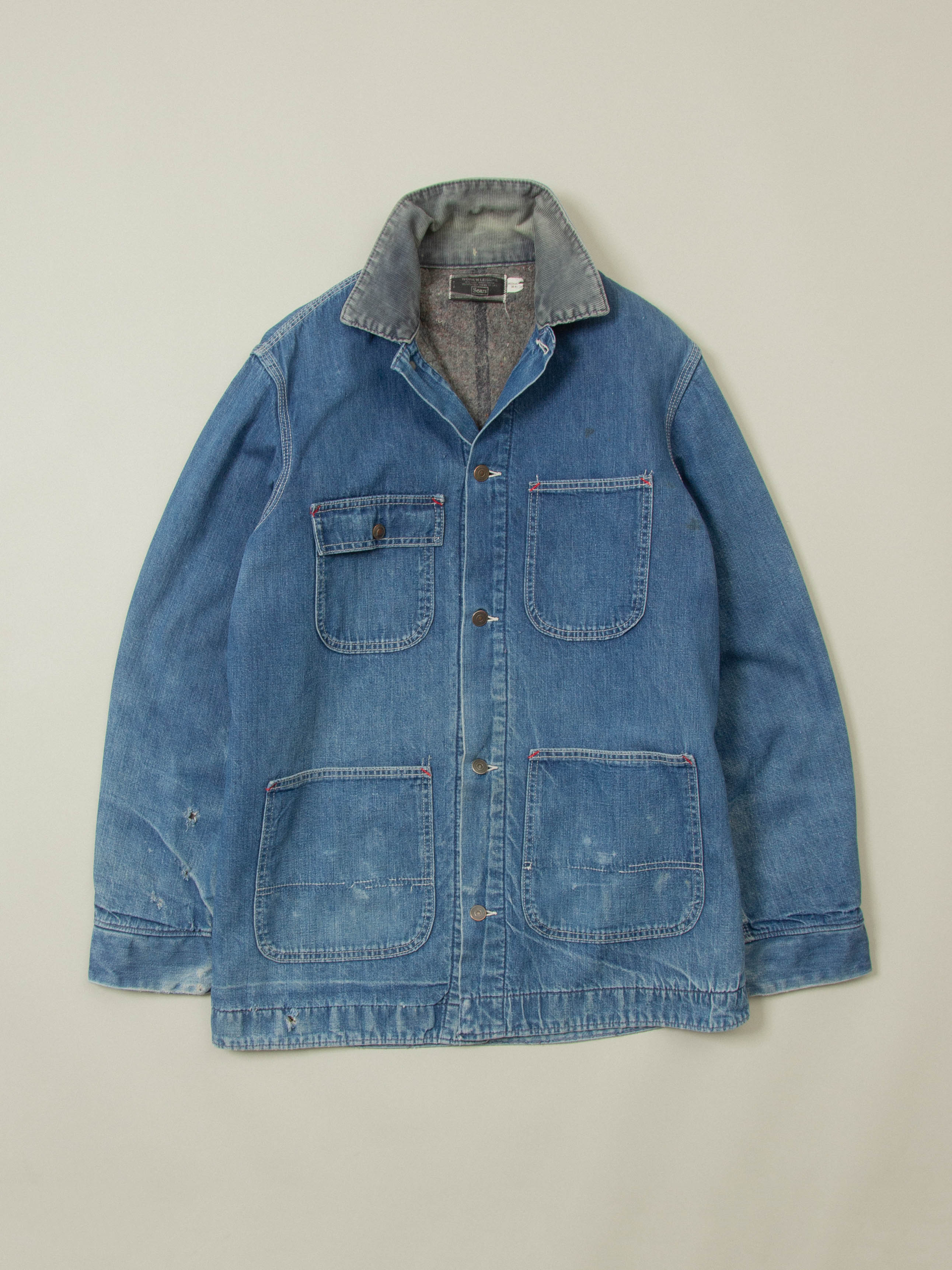 Vtg 1970s Sears Lined Loco Chore Denim Jacket (M/L)