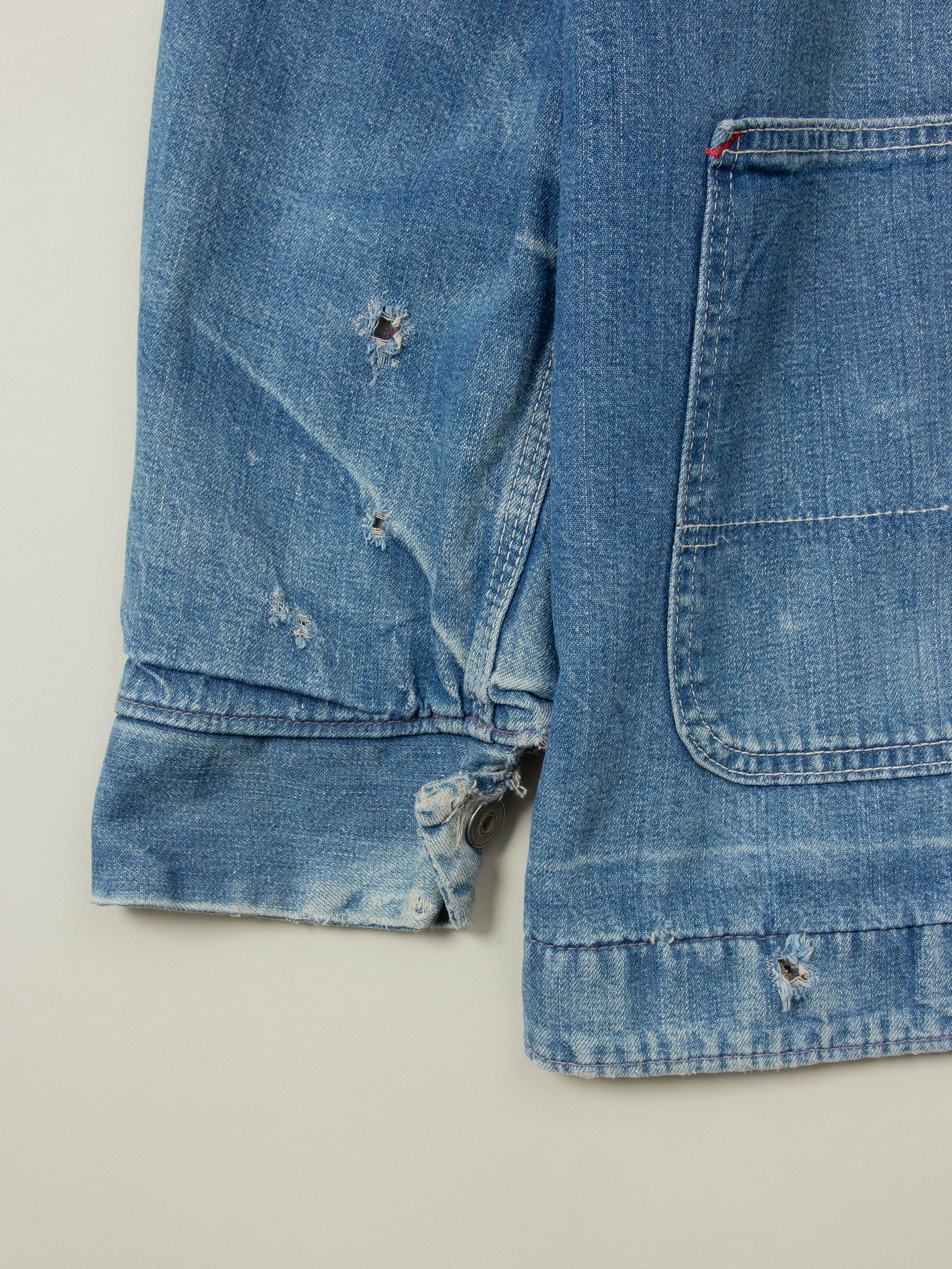 Vtg 1970s Sears Lined Loco Chore Denim Jacket (M/L) - Image 4