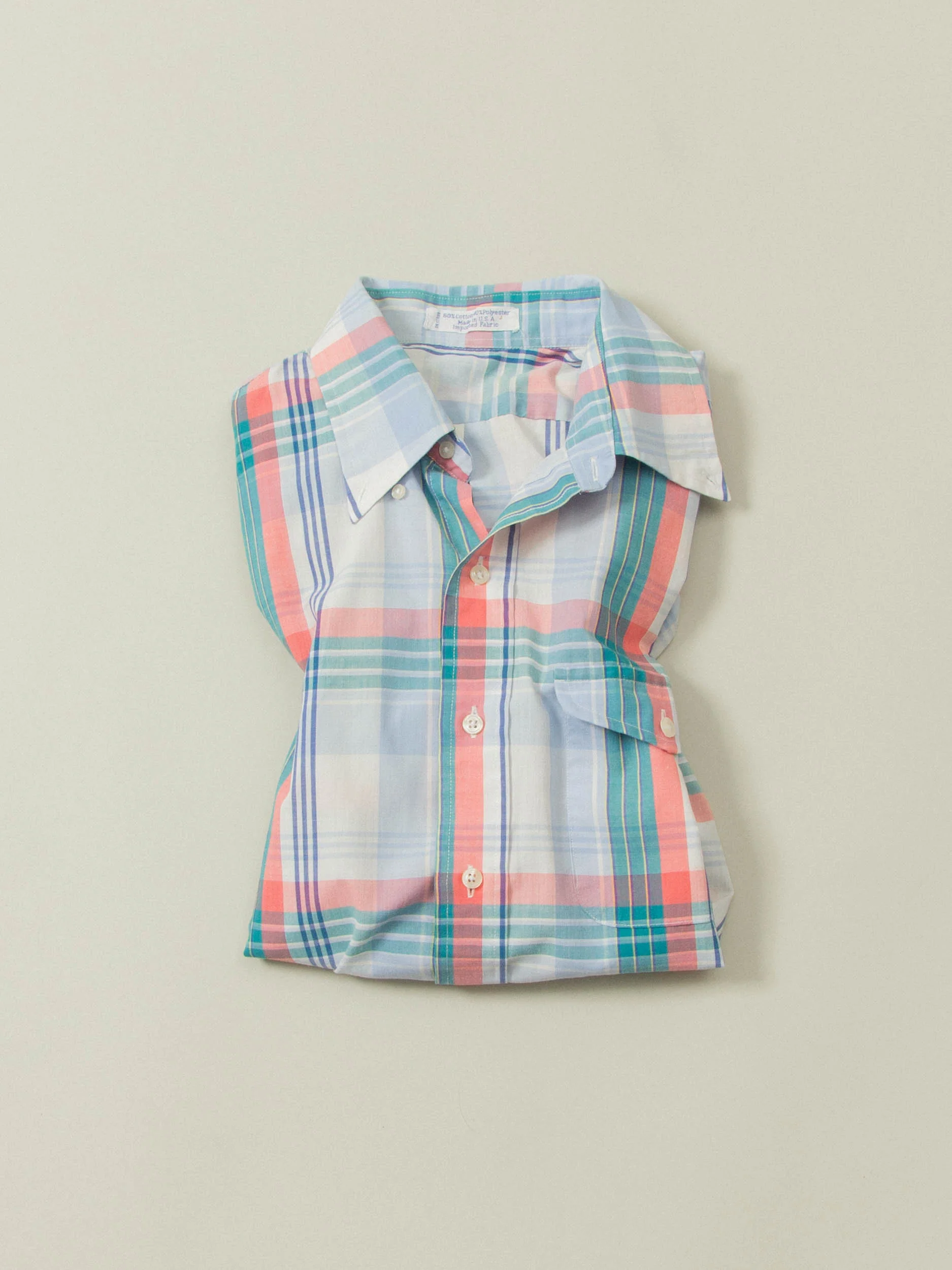 Vtg 1970s Short Sleeve Shirt - Made in USA (L) - Image 6