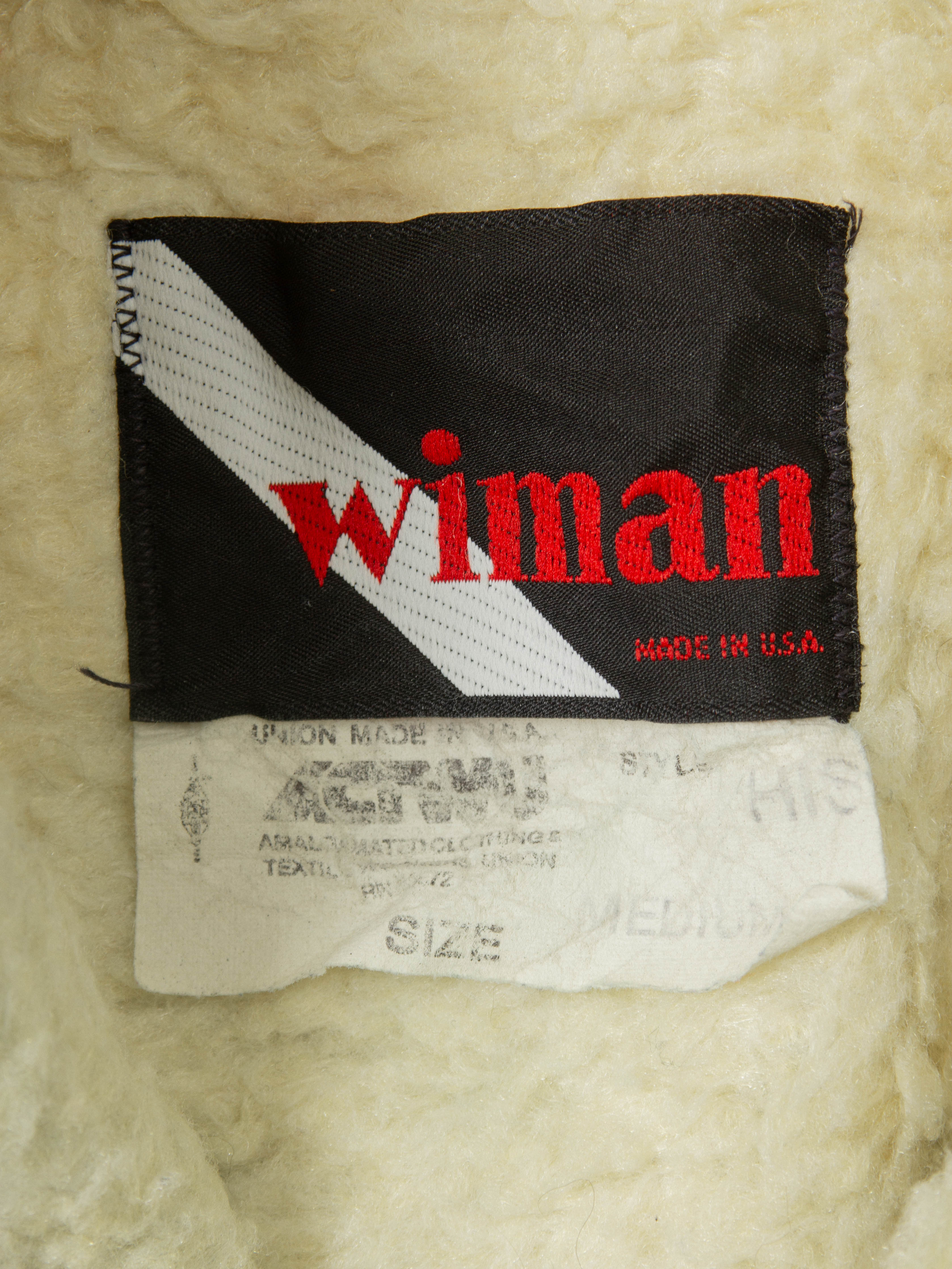 Vtg 1970s Wiman Sherpa Denim Coat - Made in USA (M) - Image 4