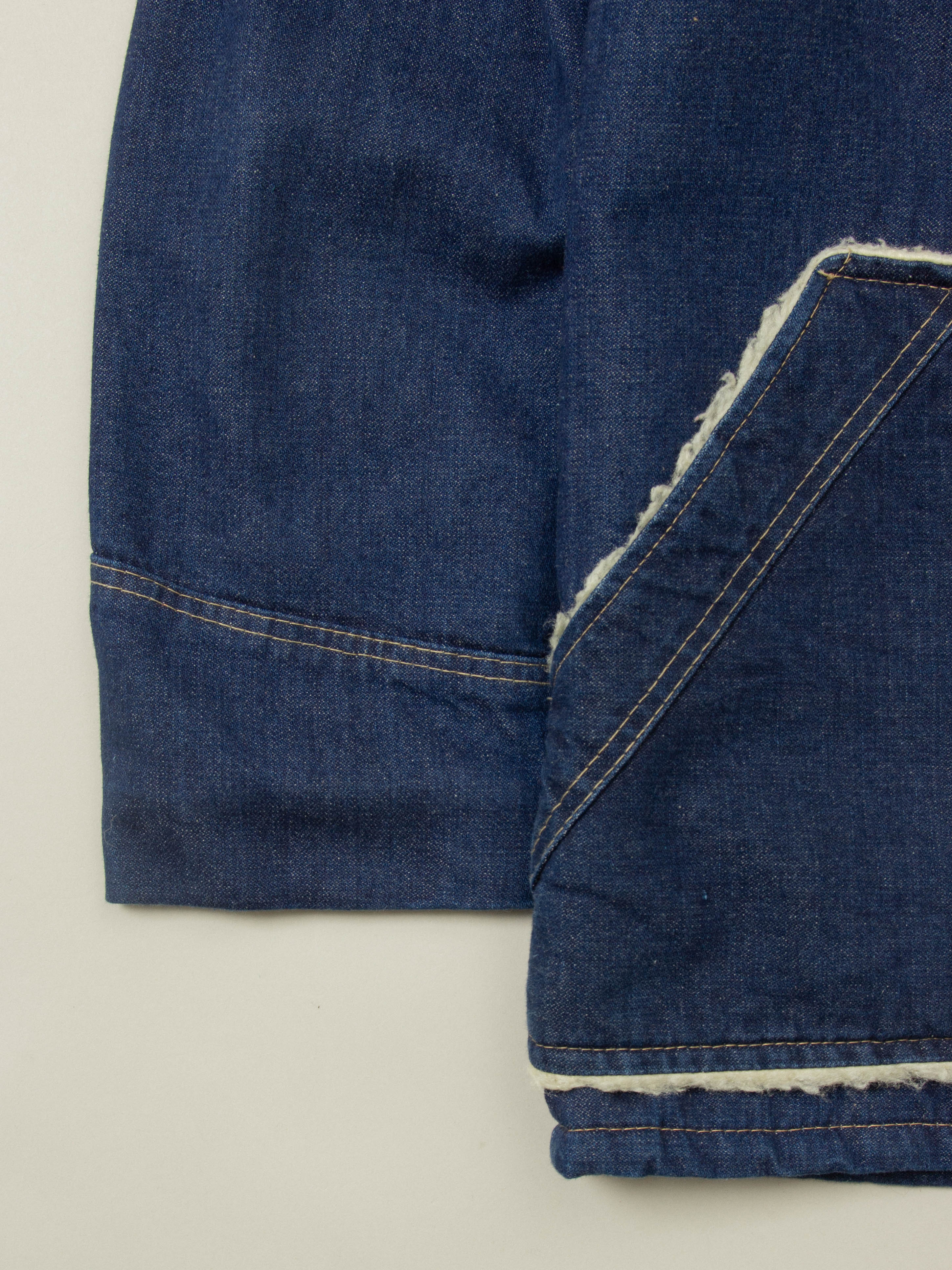 Vtg 1970s Wiman Sherpa Denim Coat - Made in USA (M) - Image 5