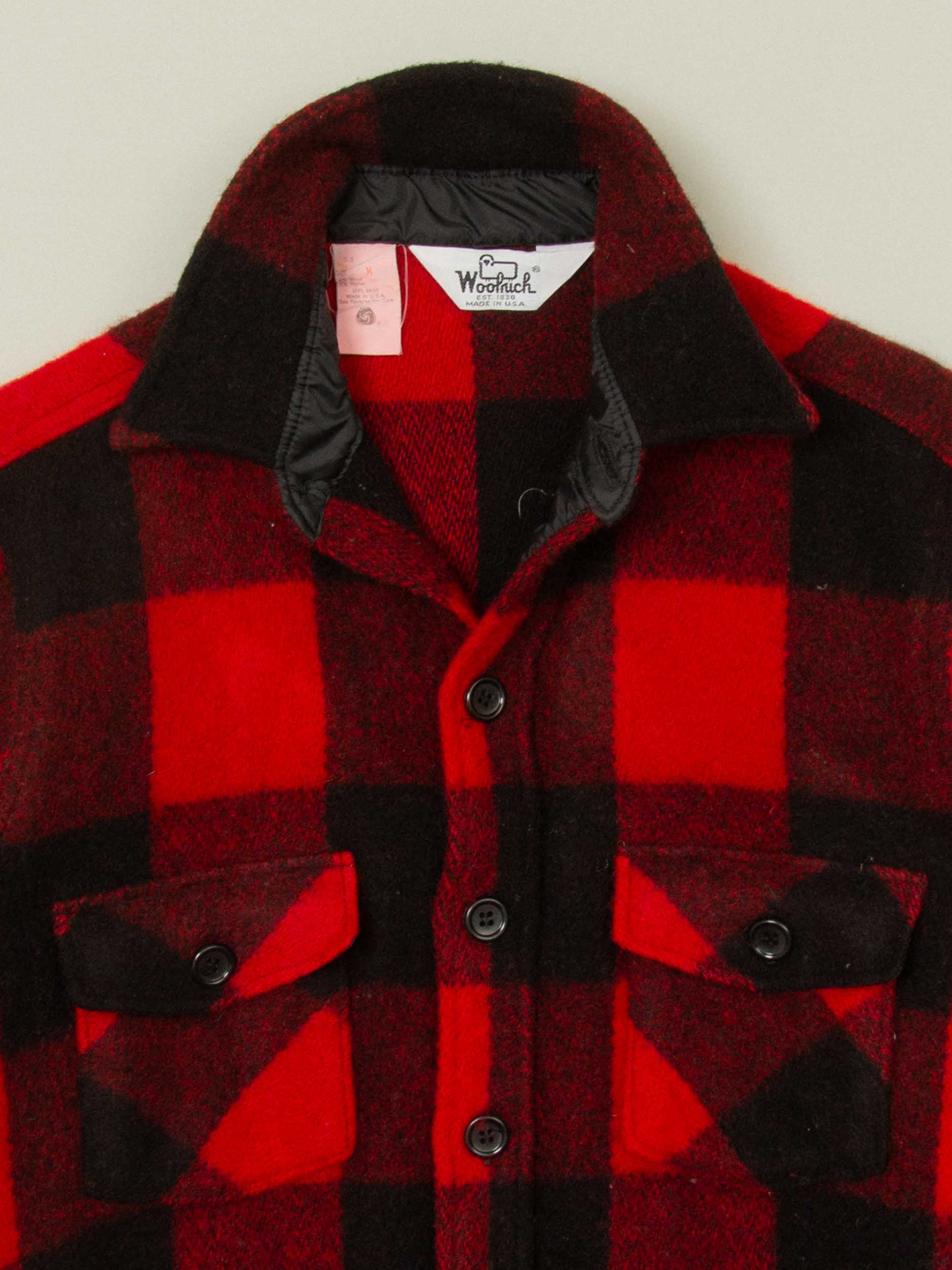 Vtg 1970s Woolrich Buffalo Plaid Shirt – Made in USA (M) - Image 2