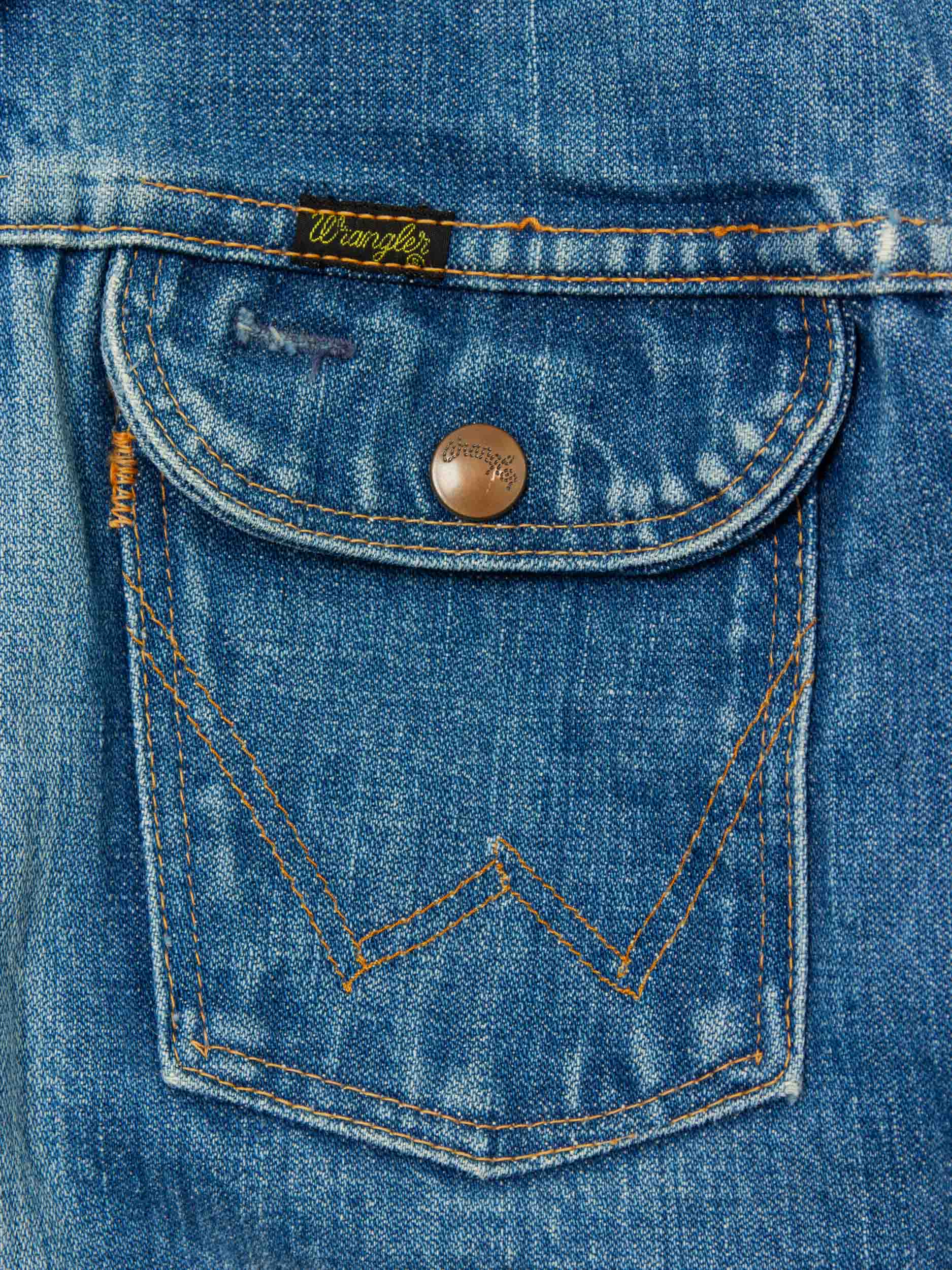 Vtg 1970s Wrangler Denim Jacket – Made in USA (S) - Image 5