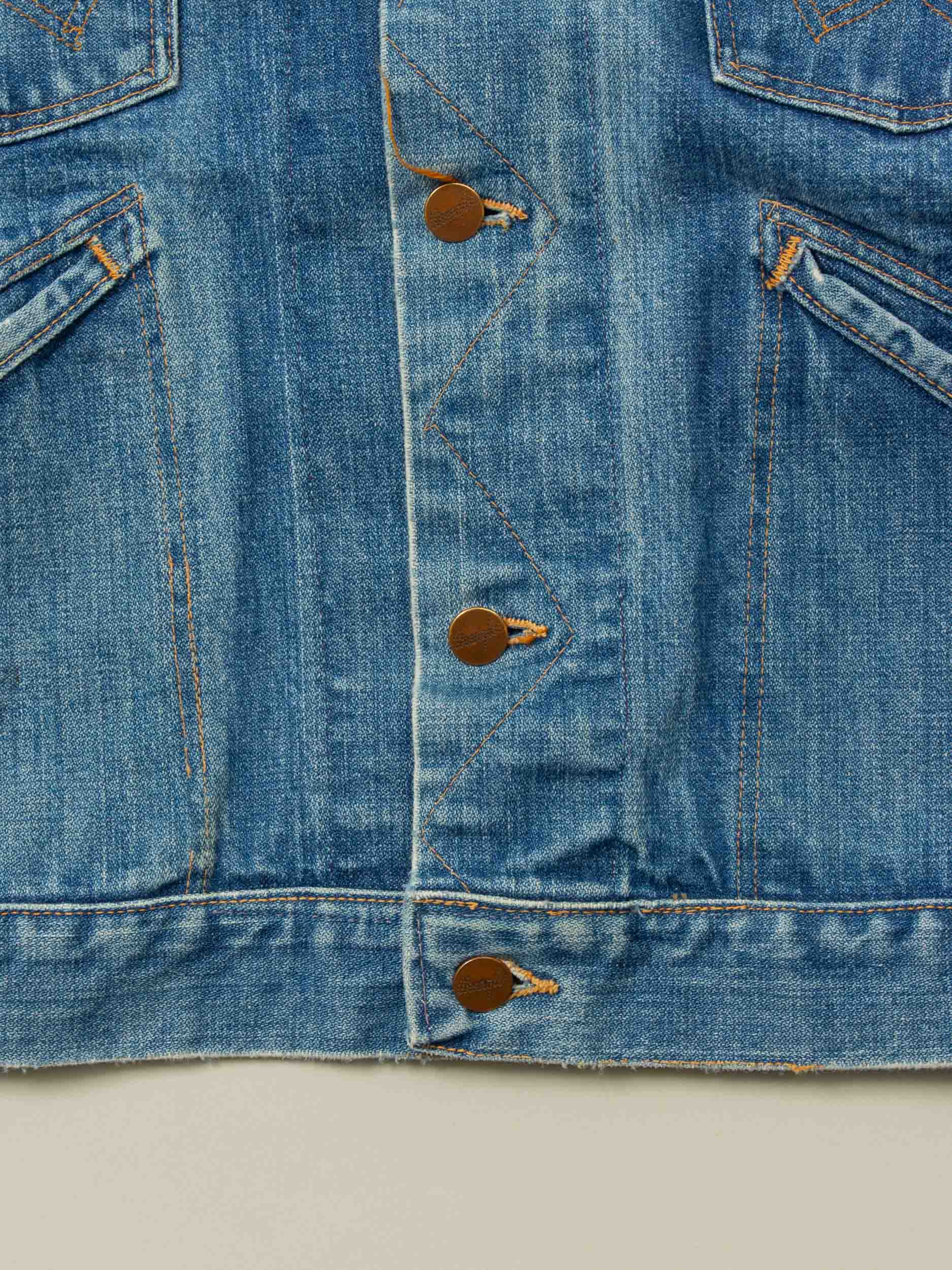 Vtg 1970s Wrangler Denim Jacket – Made in USA (S) - Image 6