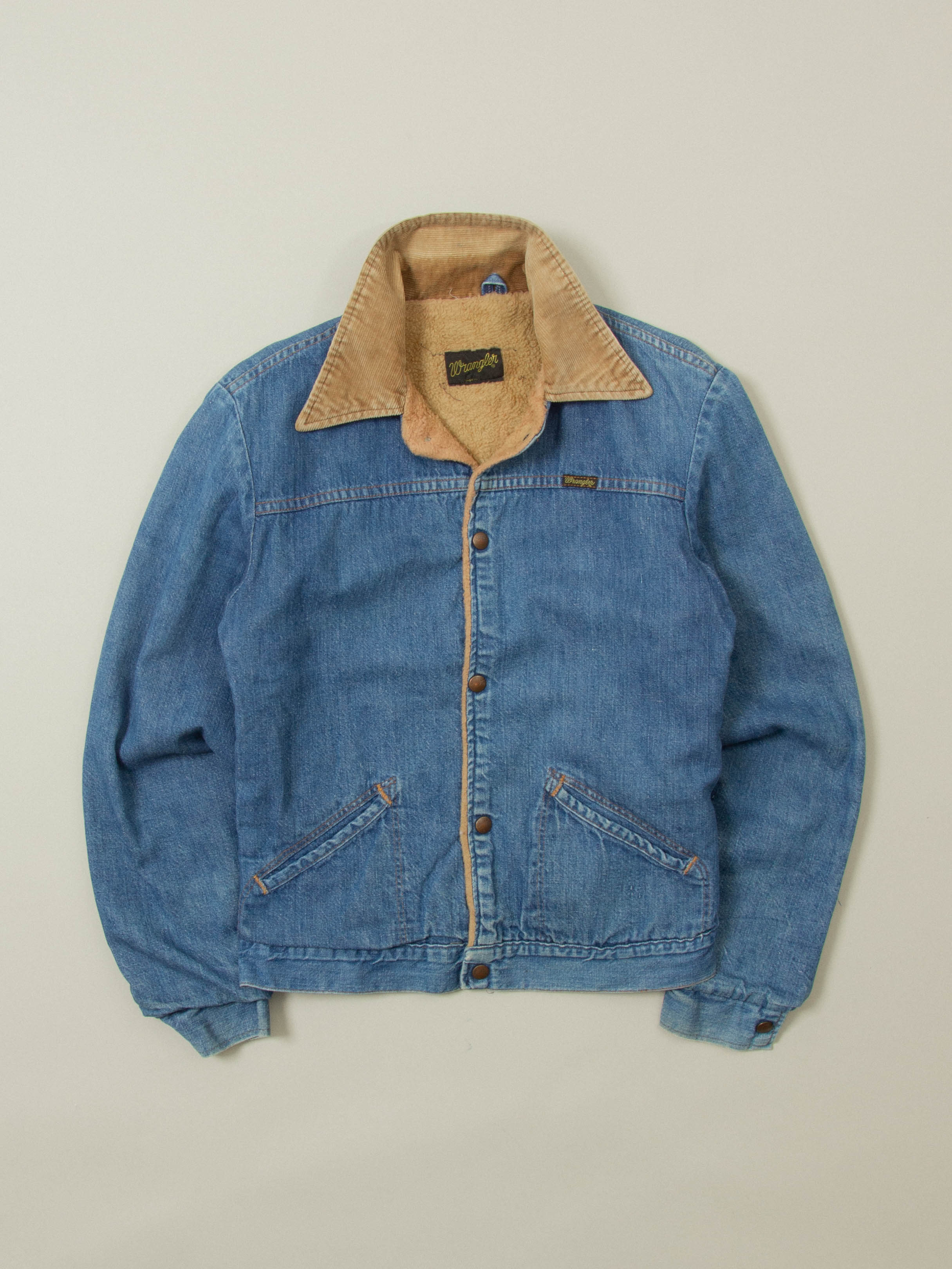 Vtg 1970s Wrangler Lined Denim Jacket - Made in USA (S)