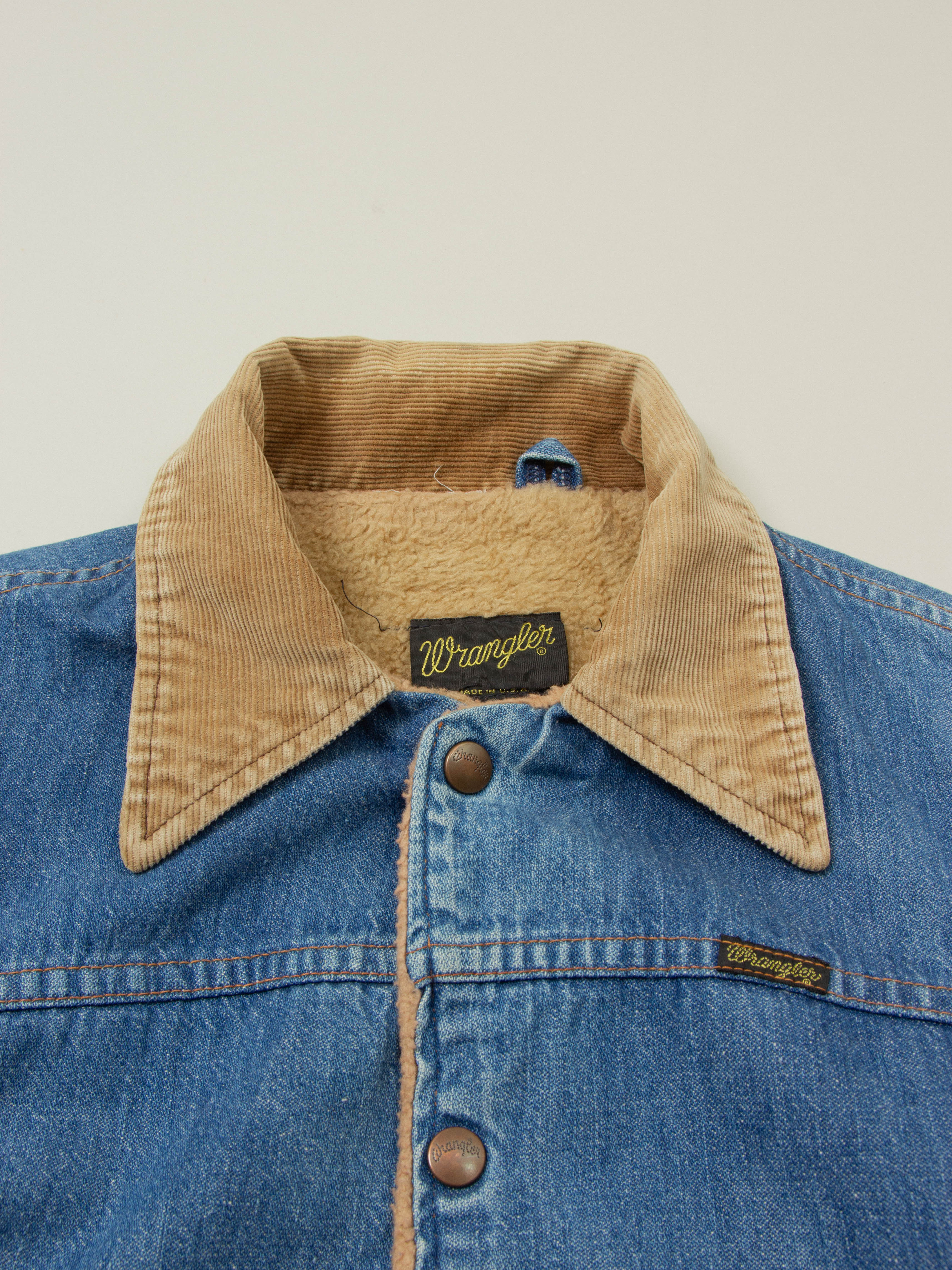 Vtg 1970s Wrangler Lined Denim Jacket - Made in USA (S) - Image 2
