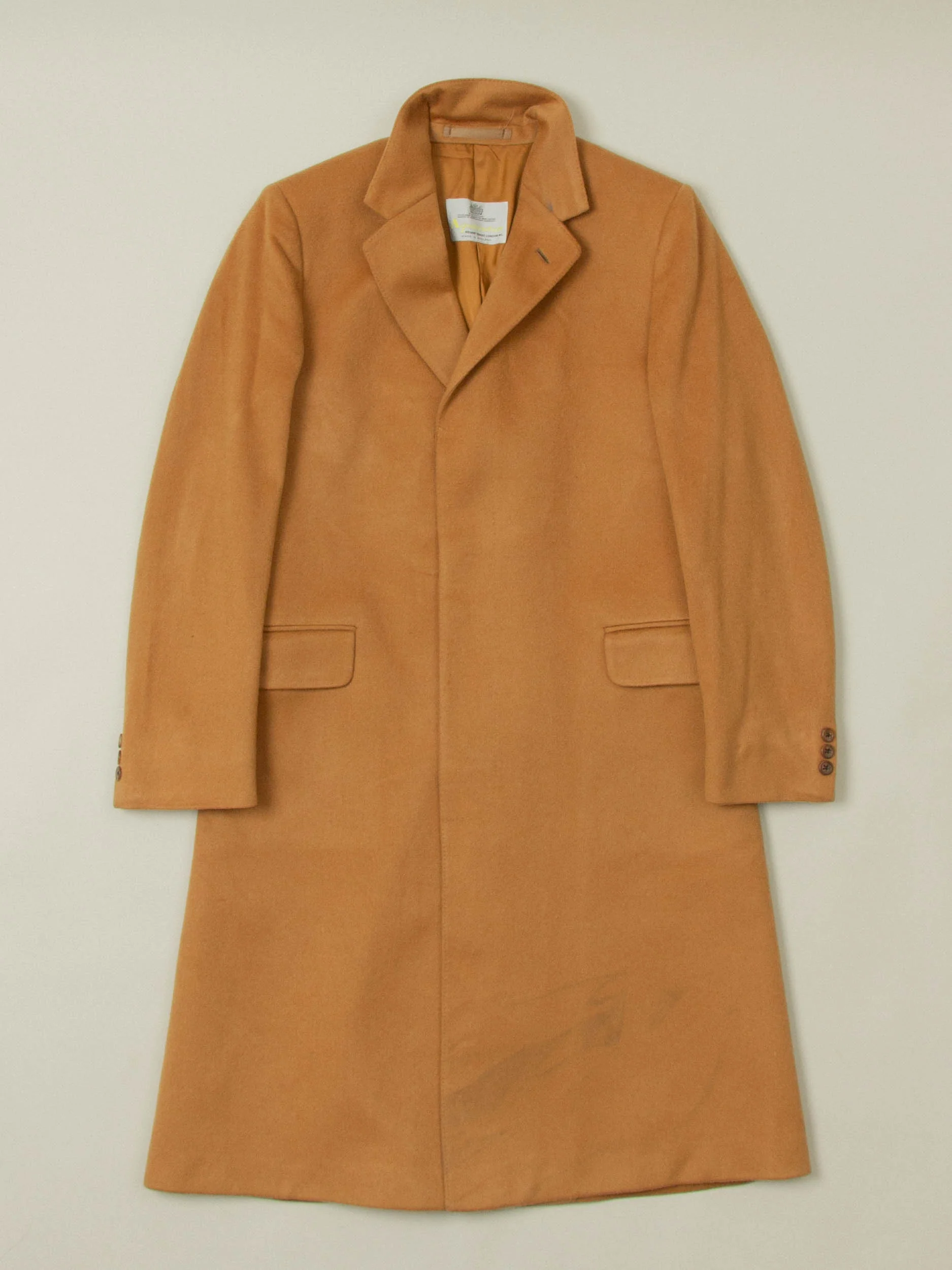 Vtg 1980s Aquascutum Cashmere Coat – Made in England (M)