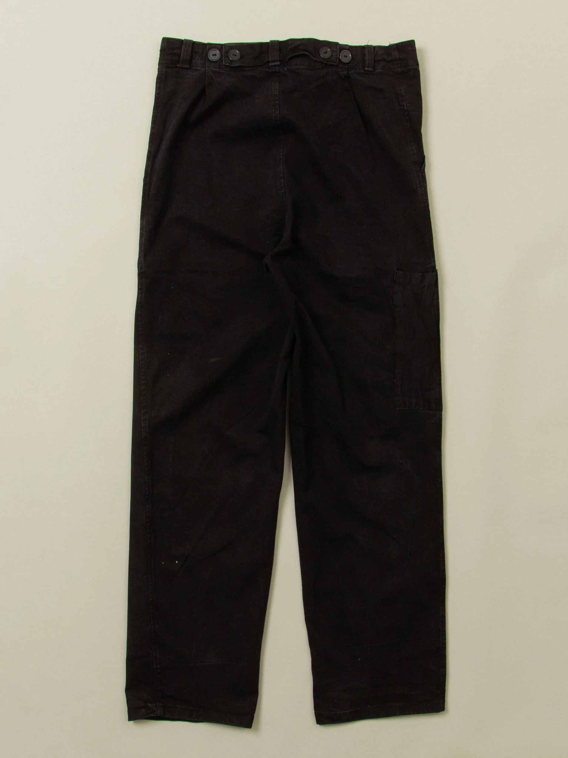 Vtg 1980s Black 'Fatigue' Trousers (32x30) - Image 5