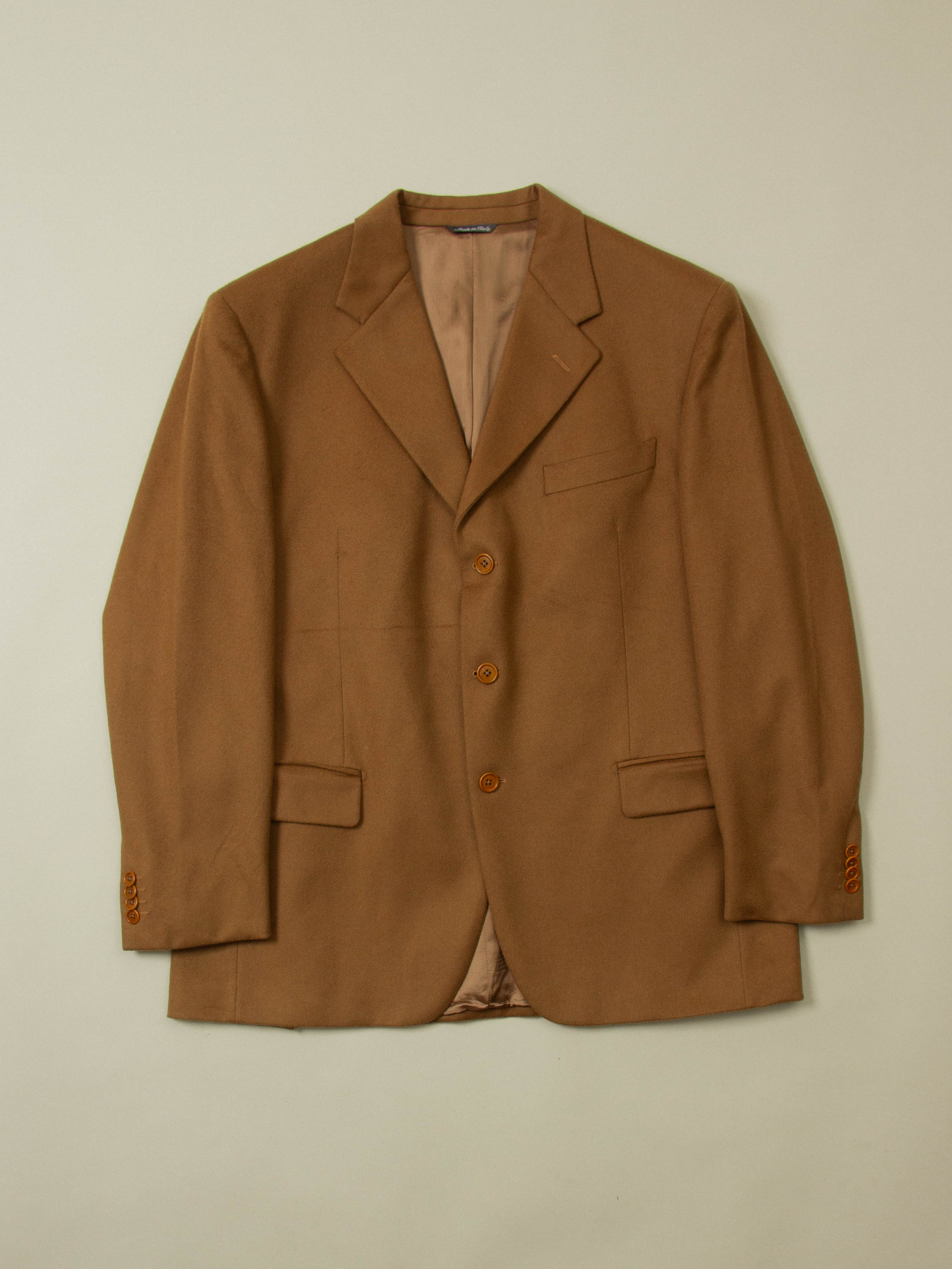 Vtg 1980s Brown Wool Blazer - Made in Italy (M/L)