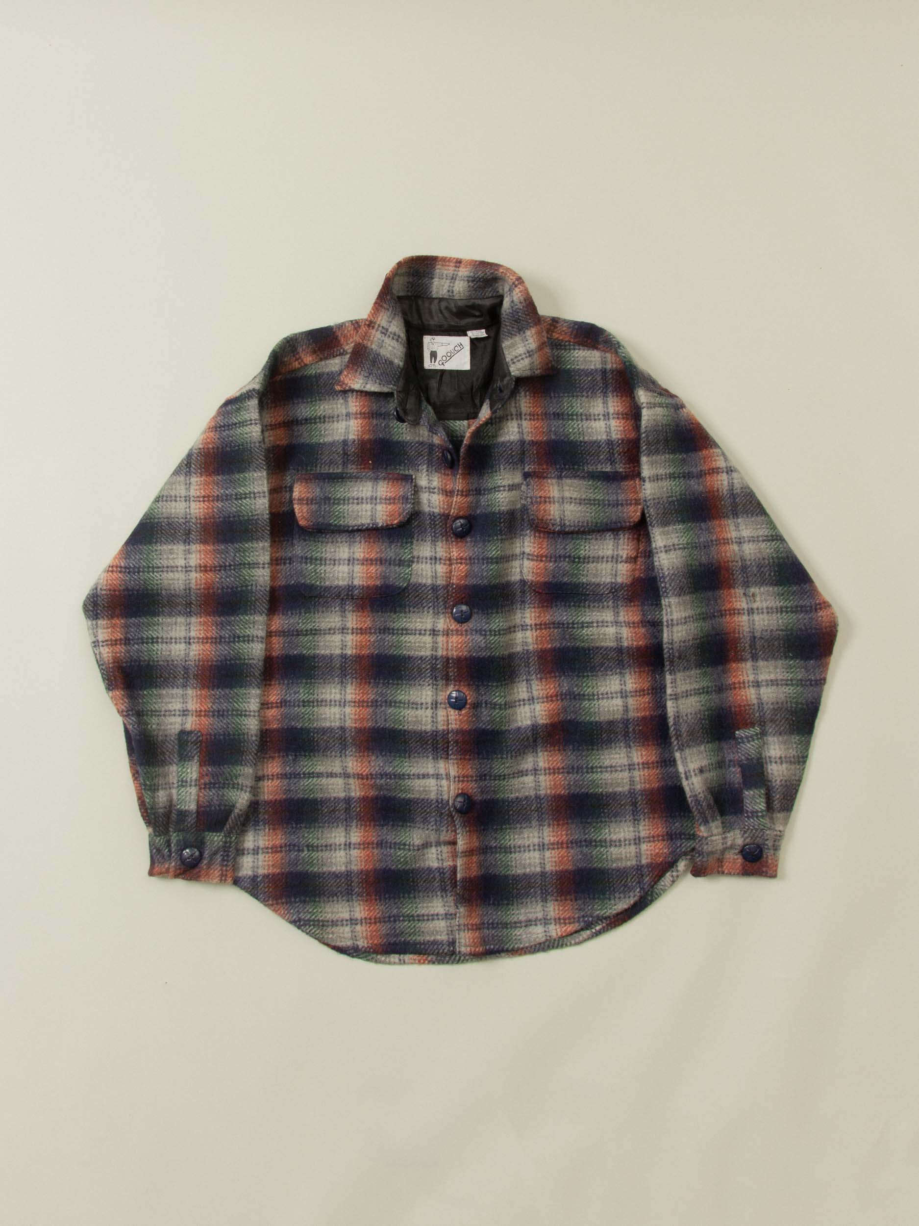 Vtg 1980s Checkered Plaid Shirt (L)