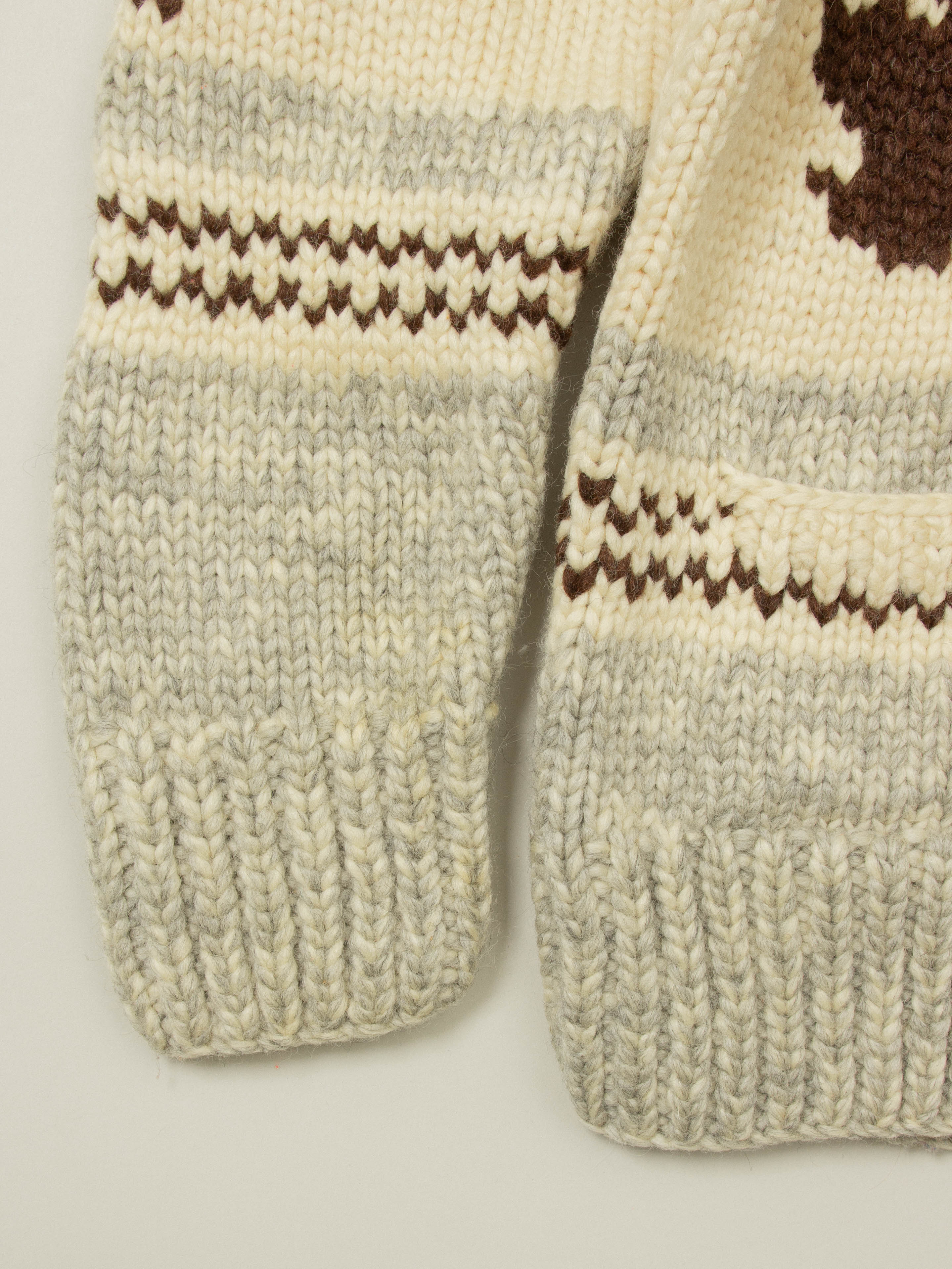 Vtg 1980s Cowichan Hand-Knitted Wool Sweater – Made in Canada (S) - Image 4