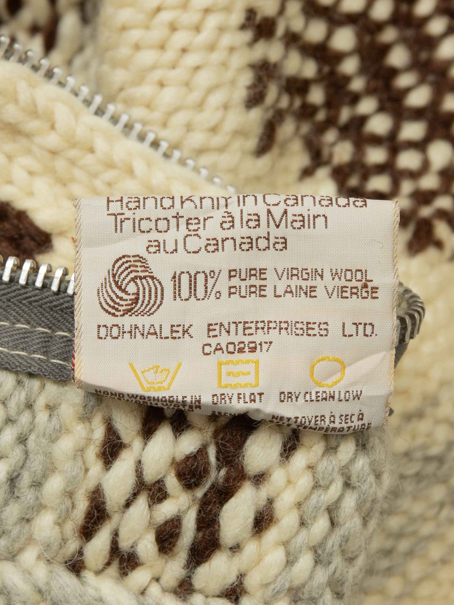 Vtg 1980s Cowichan Hand-Knitted Wool Sweater – Made in Canada (S) - Image 8