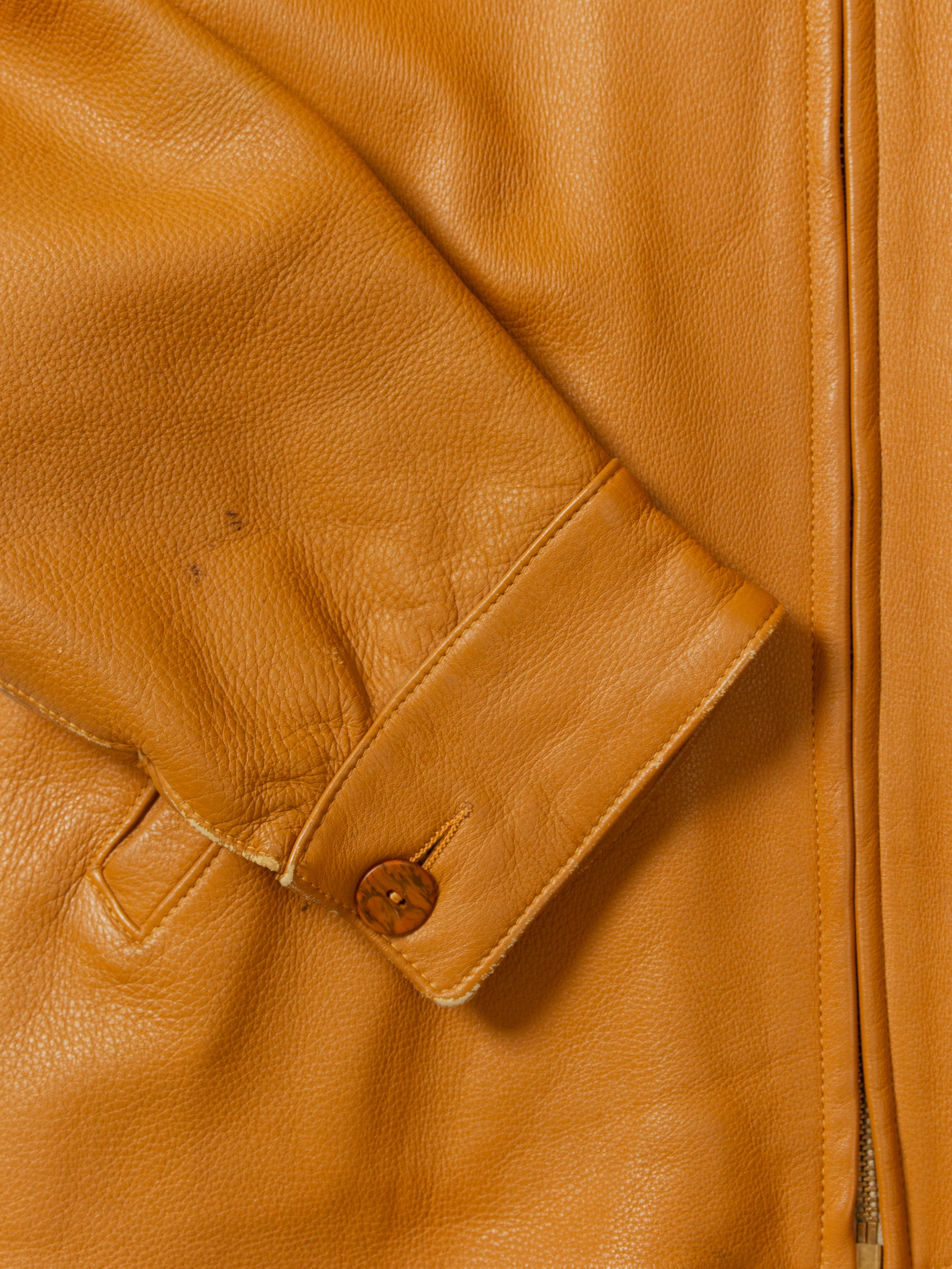 Vtg 1960s Deadstock Deerskin Leather Jacket - Made in USA (L) - Image 5