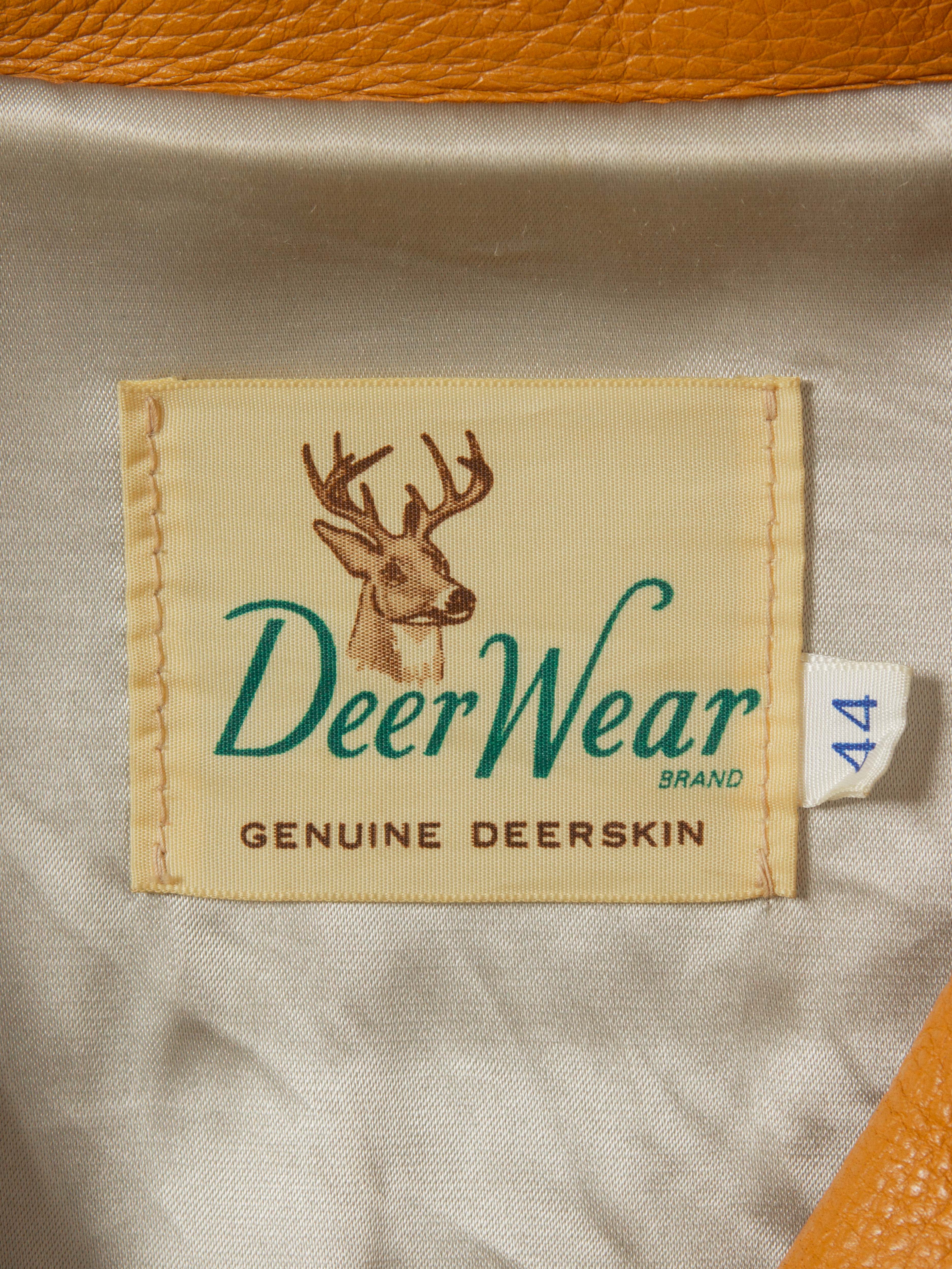 Vtg 1960s Deadstock Deerskin Leather Jacket - Made in USA (L) - Image 6