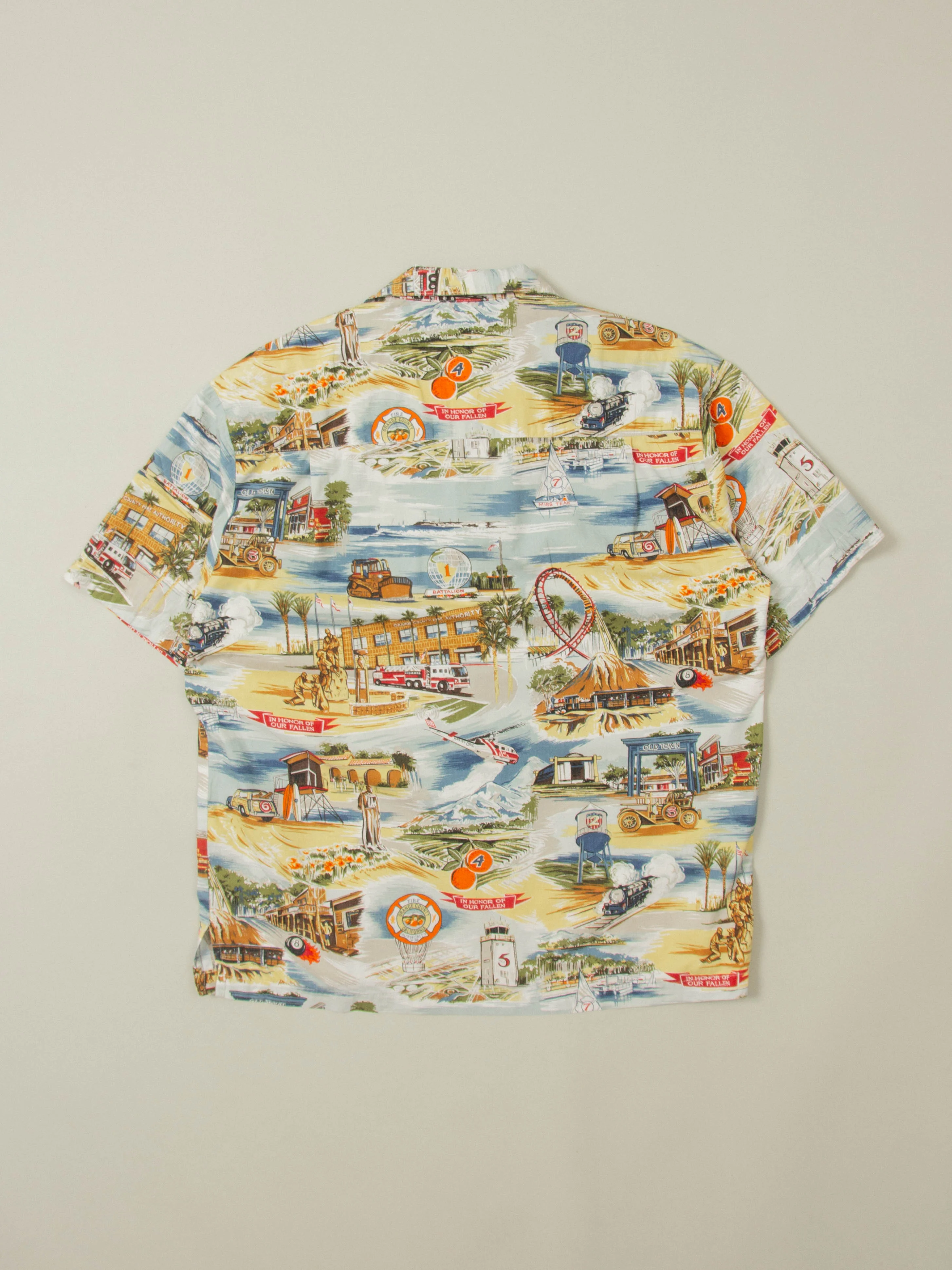 Vtg 1980s 'Firefighters' Hawaii Shirt - Made in USA (M) - Image 3