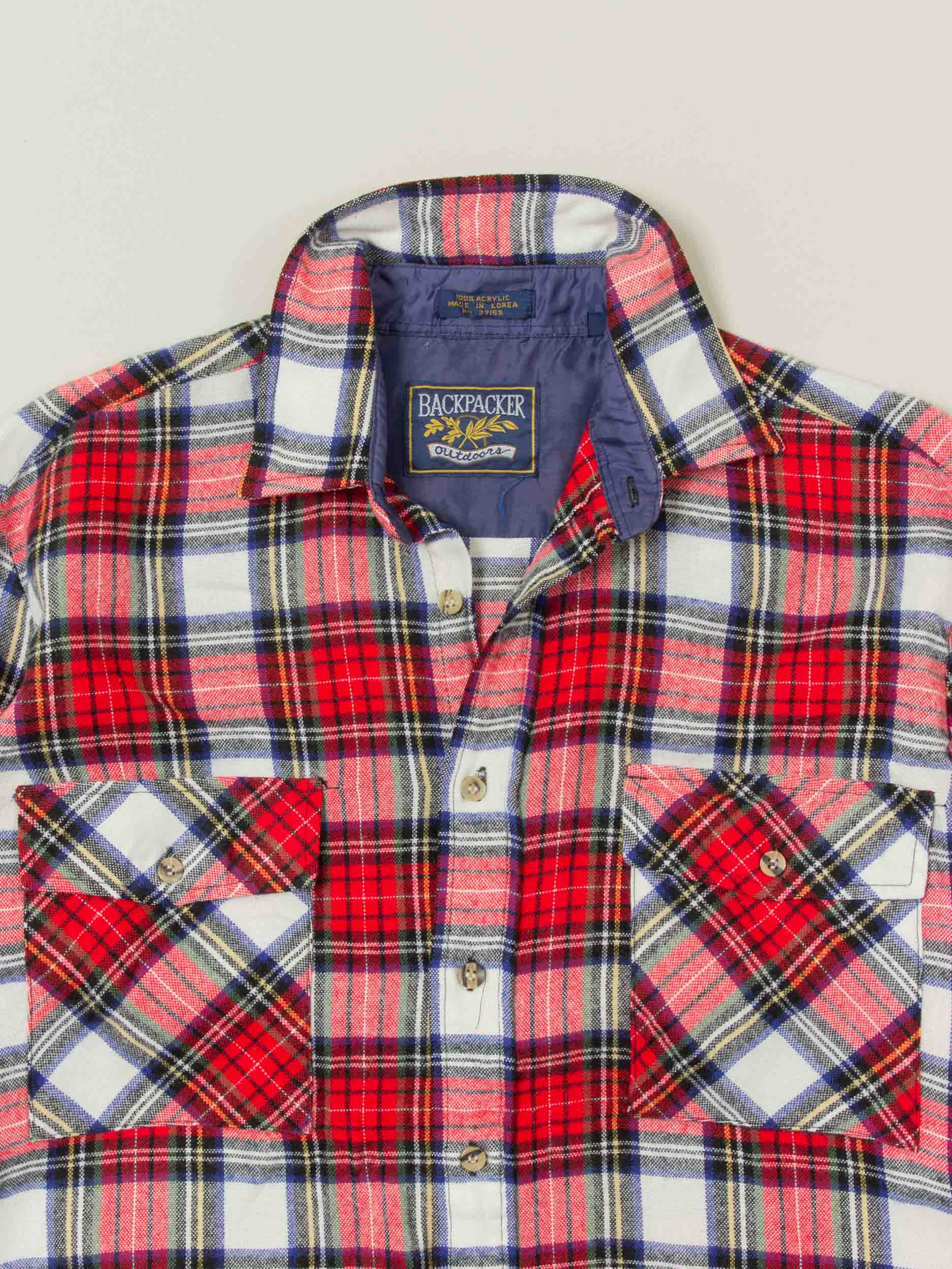 Vtg 1980s Flannel Shirt – Made in Korea (M) - Image 2
