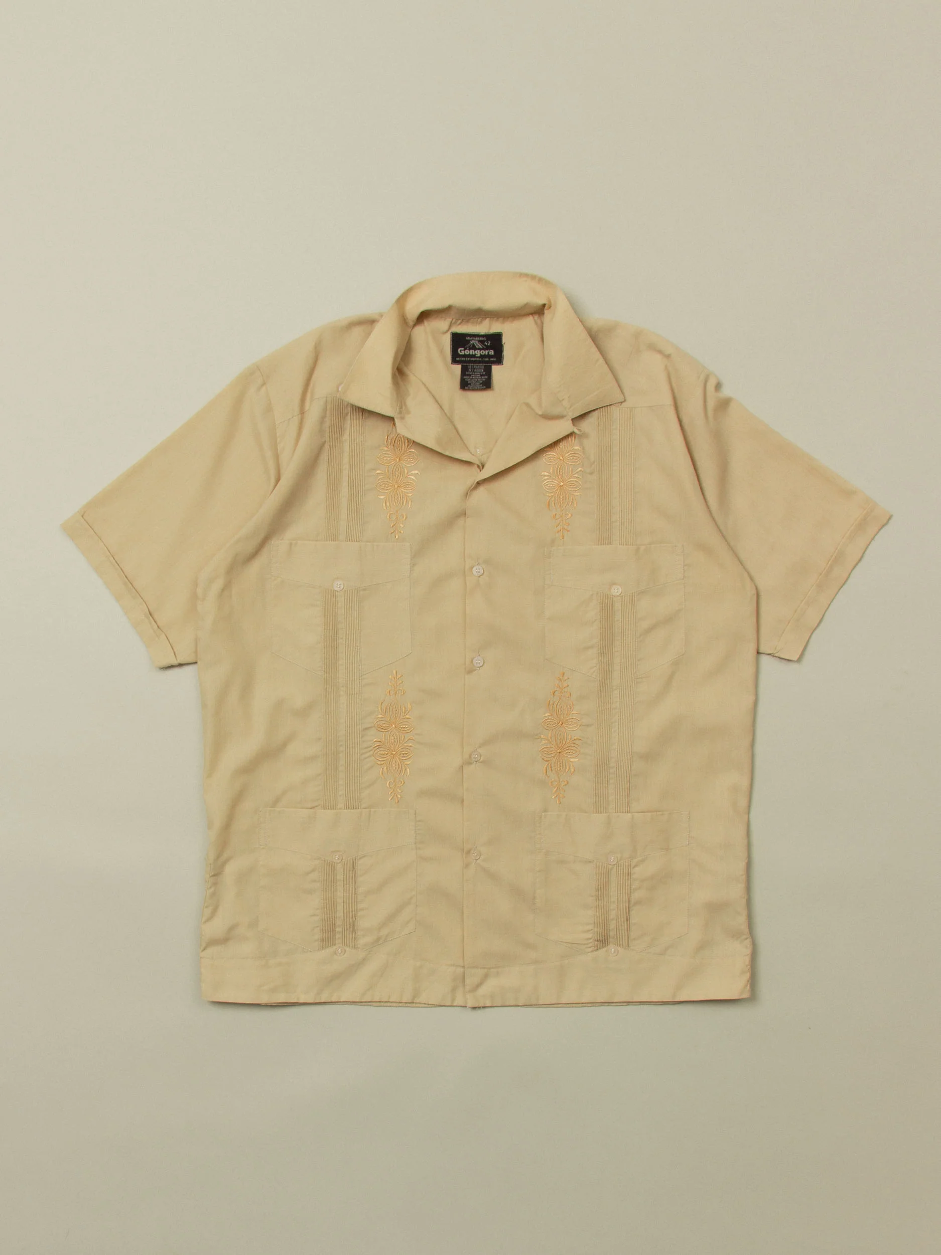 Vtg 1980s Guayabera Cuban Shirt – Made in Mexico (L)