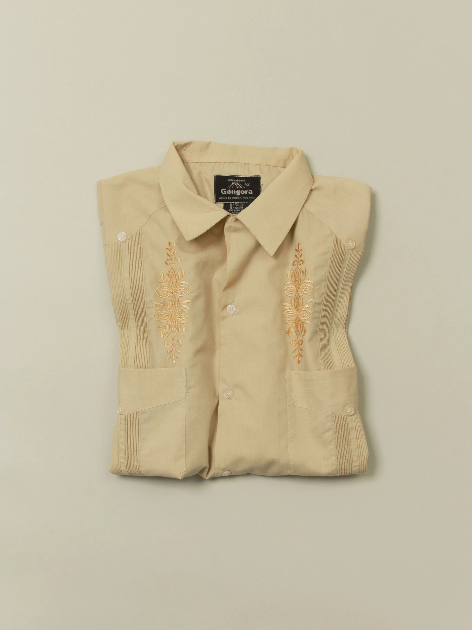 Vtg 1980s Guayabera Cuban Shirt – Made in Mexico (L) - Image 8