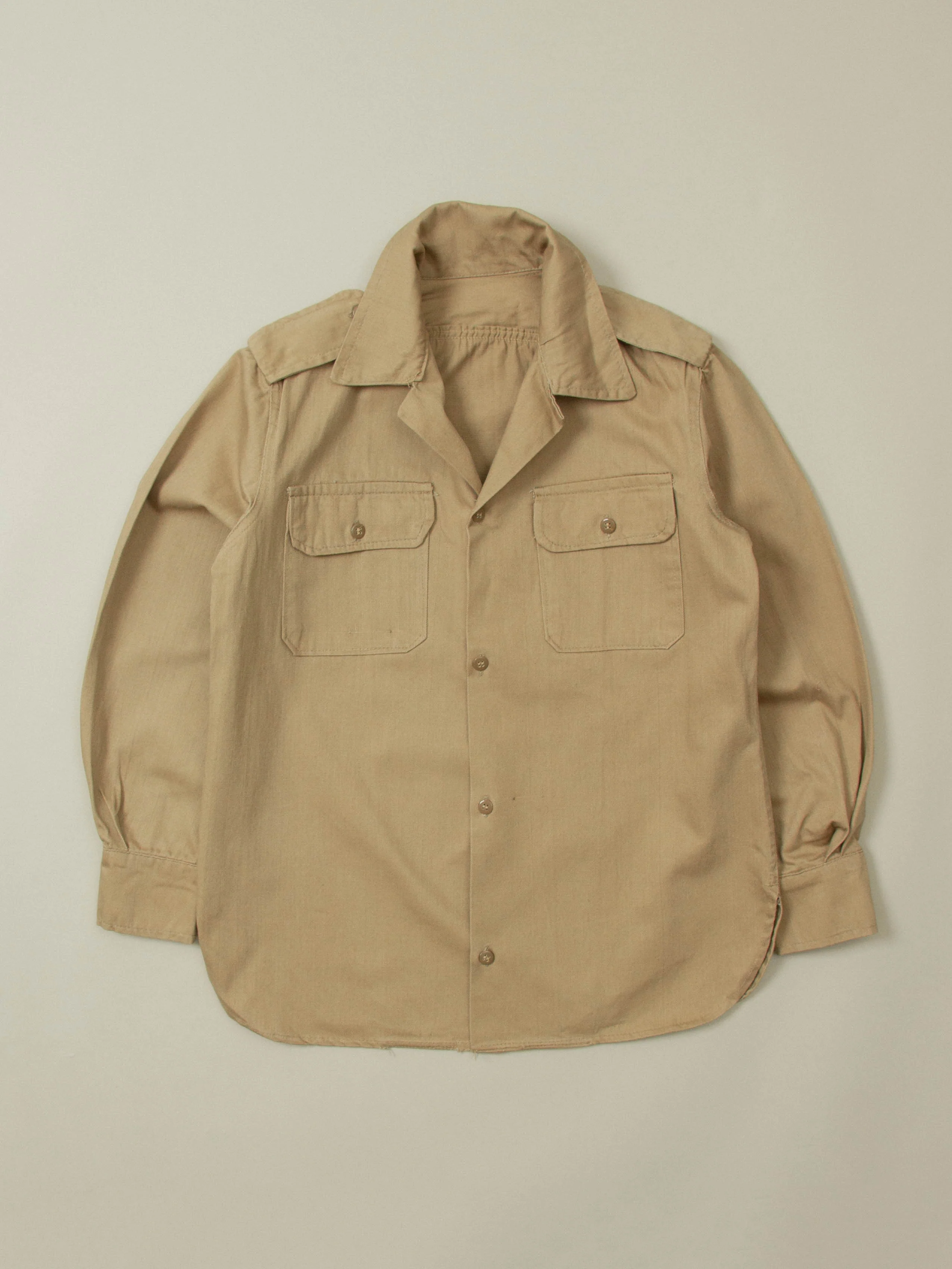 Vtg 1980s Greek Army Officer Shirt (XS)