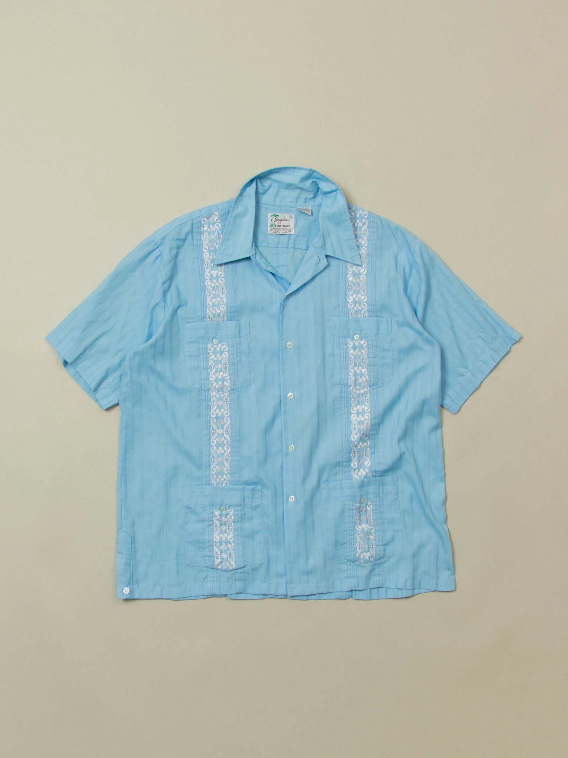 Vtg 1980s 'Haband' Guayabera Cuban Shirt (XL)