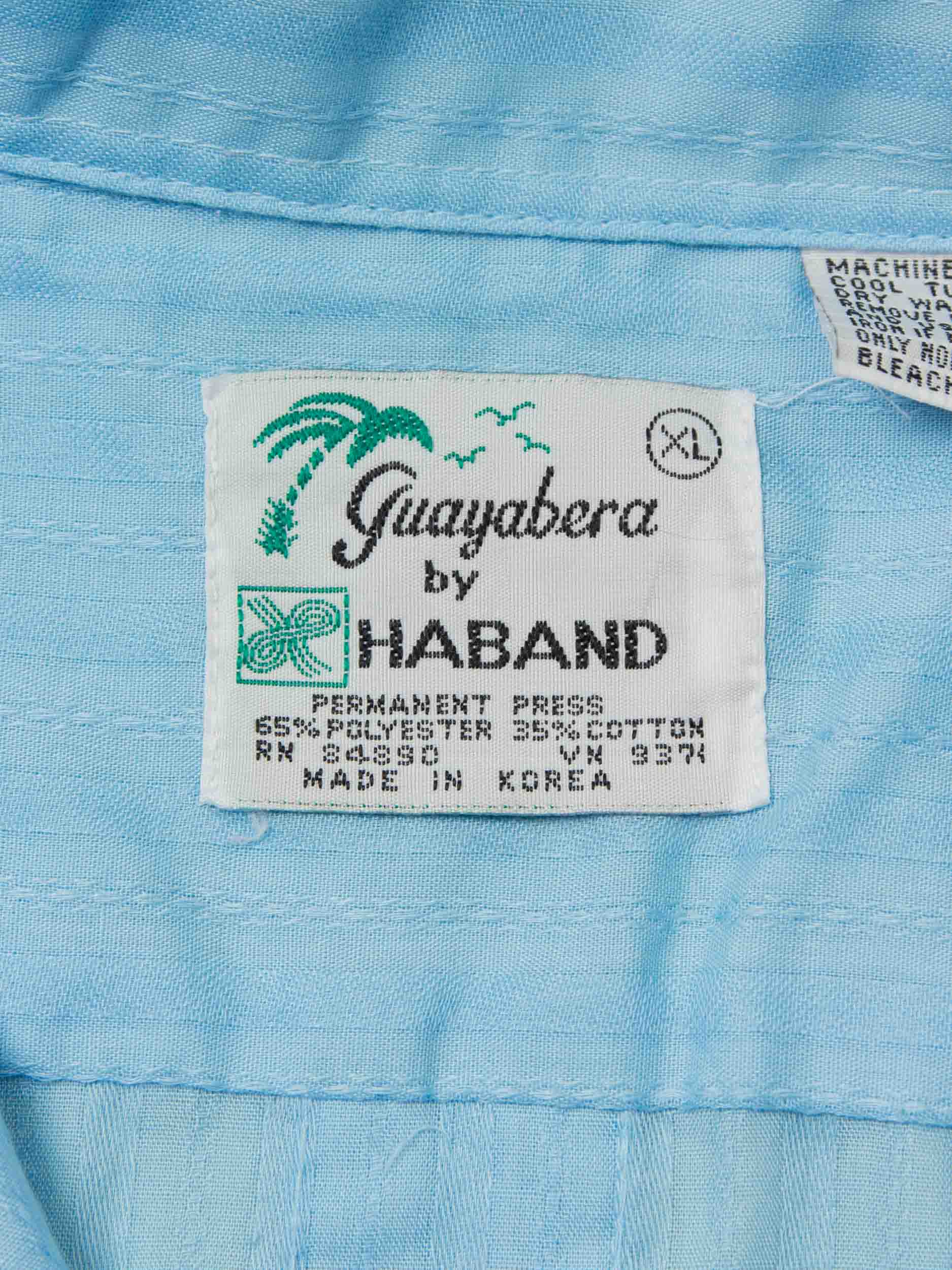 Vtg 1980s 'Haband' Guayabera Cuban Shirt (XL) - Image 2