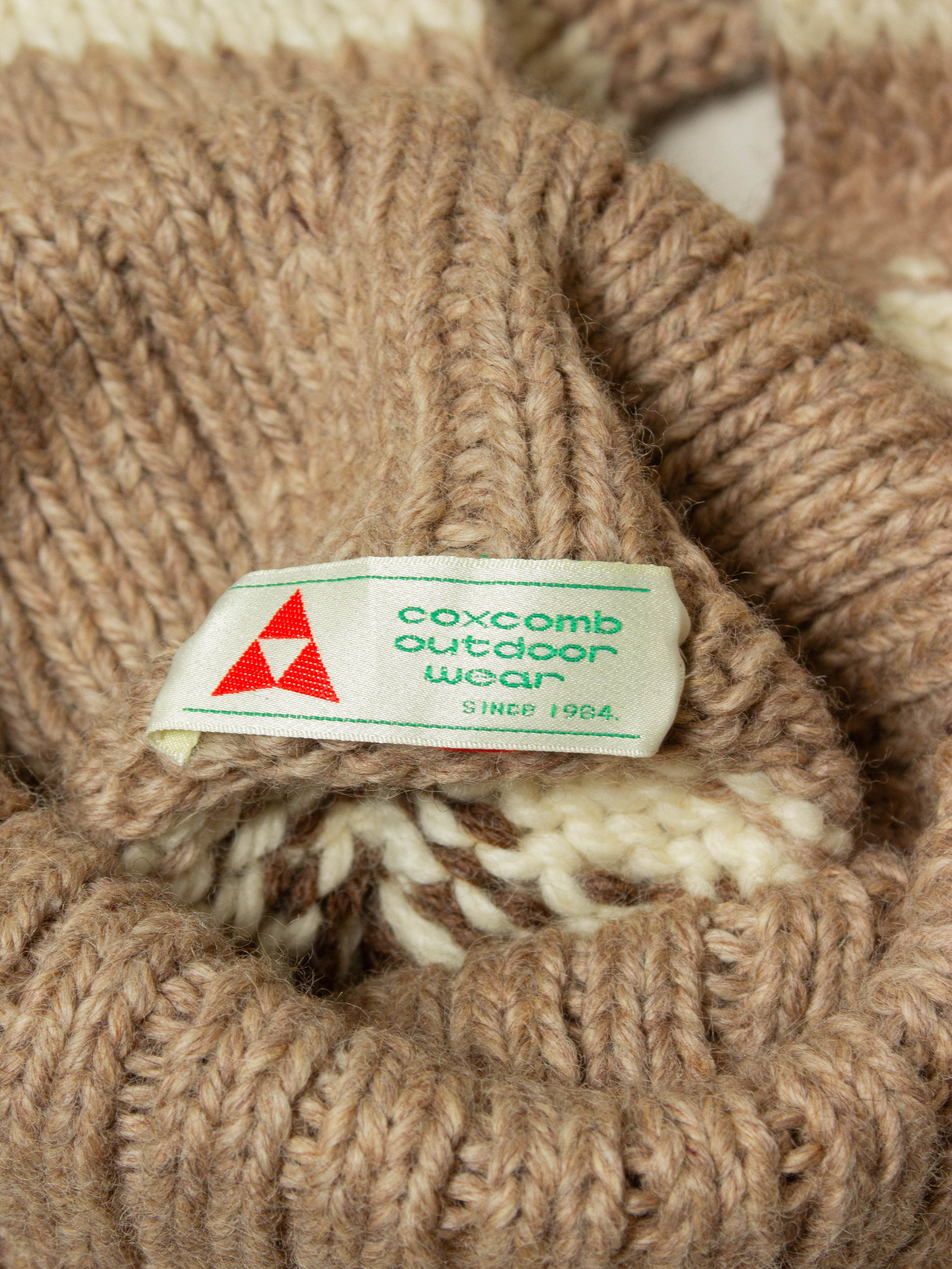 Vtg 1980s Heavy Cowichan Wool Roll Neck (S) - Image 3