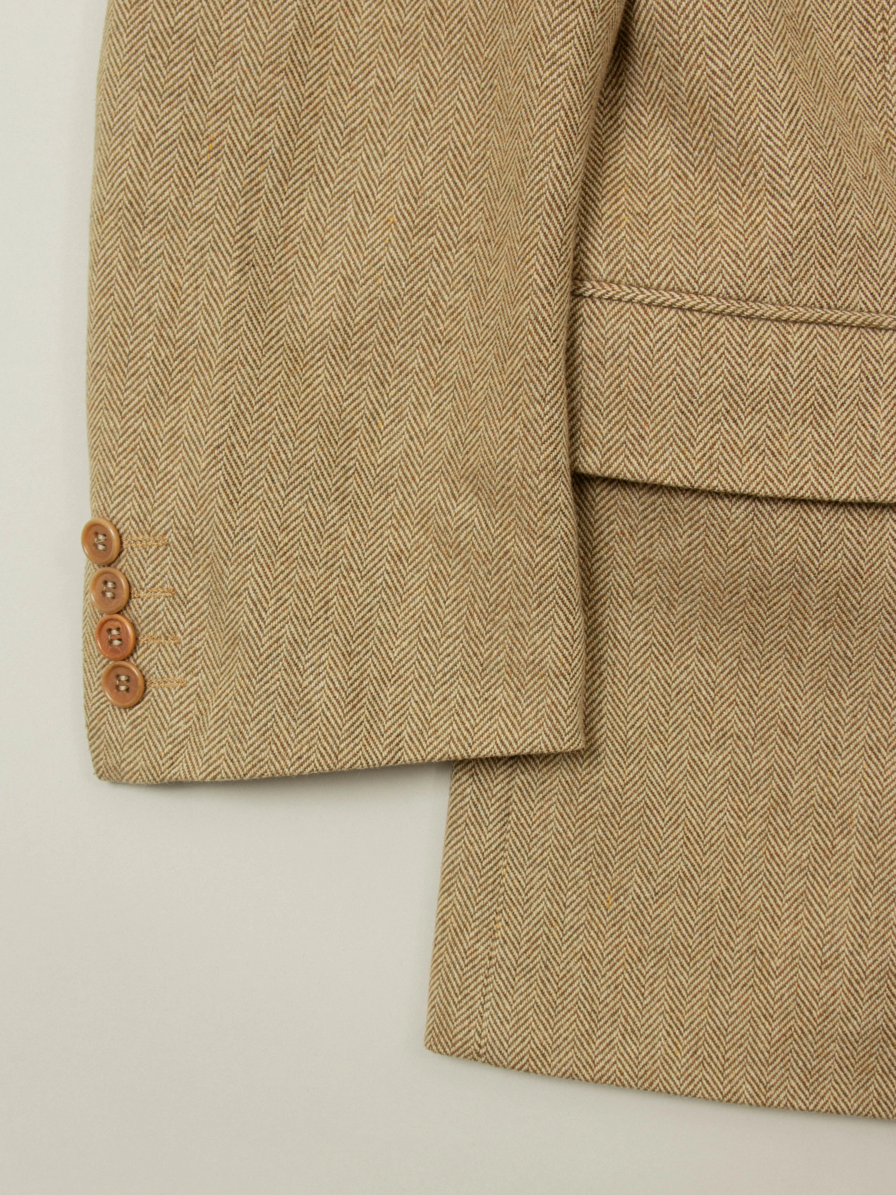 Vtg 1980s Herringbone Wool Blazer (L) - Image 2