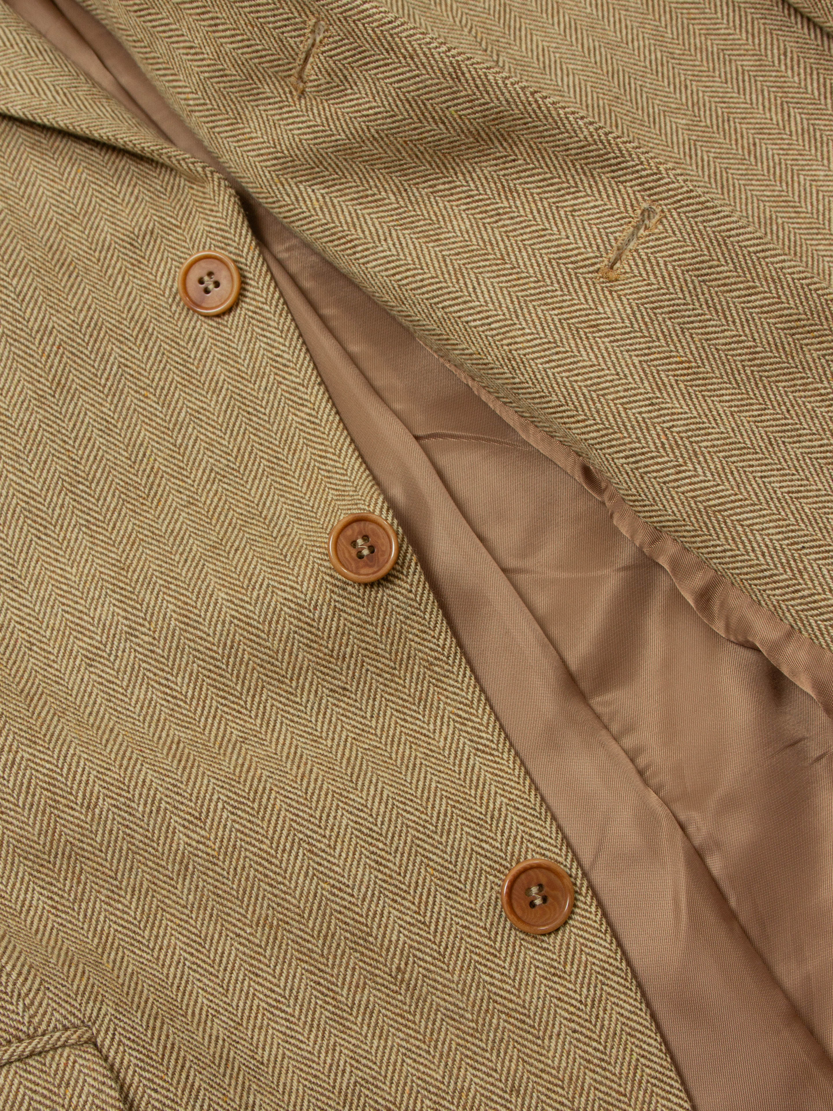 Vtg 1980s Herringbone Wool Blazer (L) - Image 3
