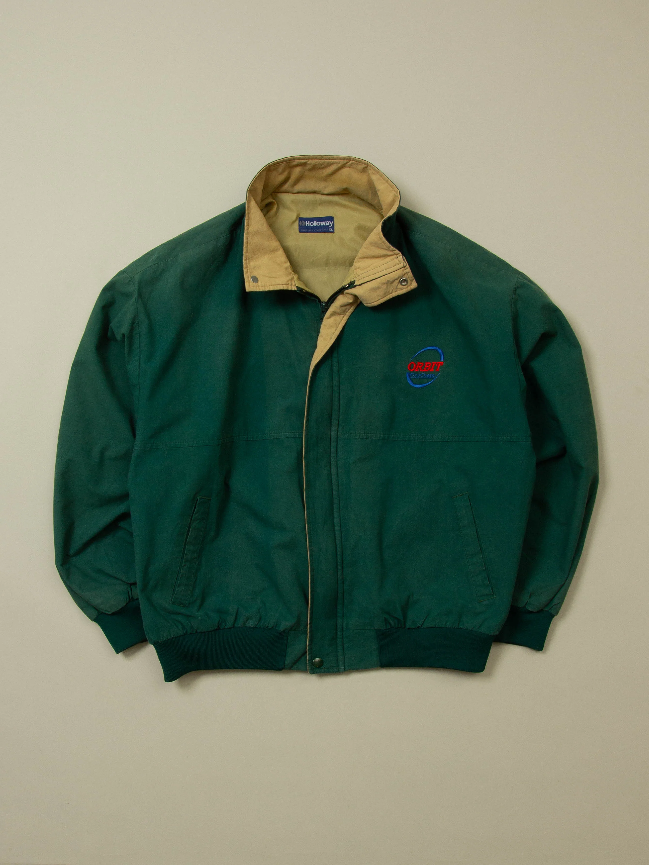Vtg 1980s Holloway Sports Bomber Jacket - Made in USA (XL)