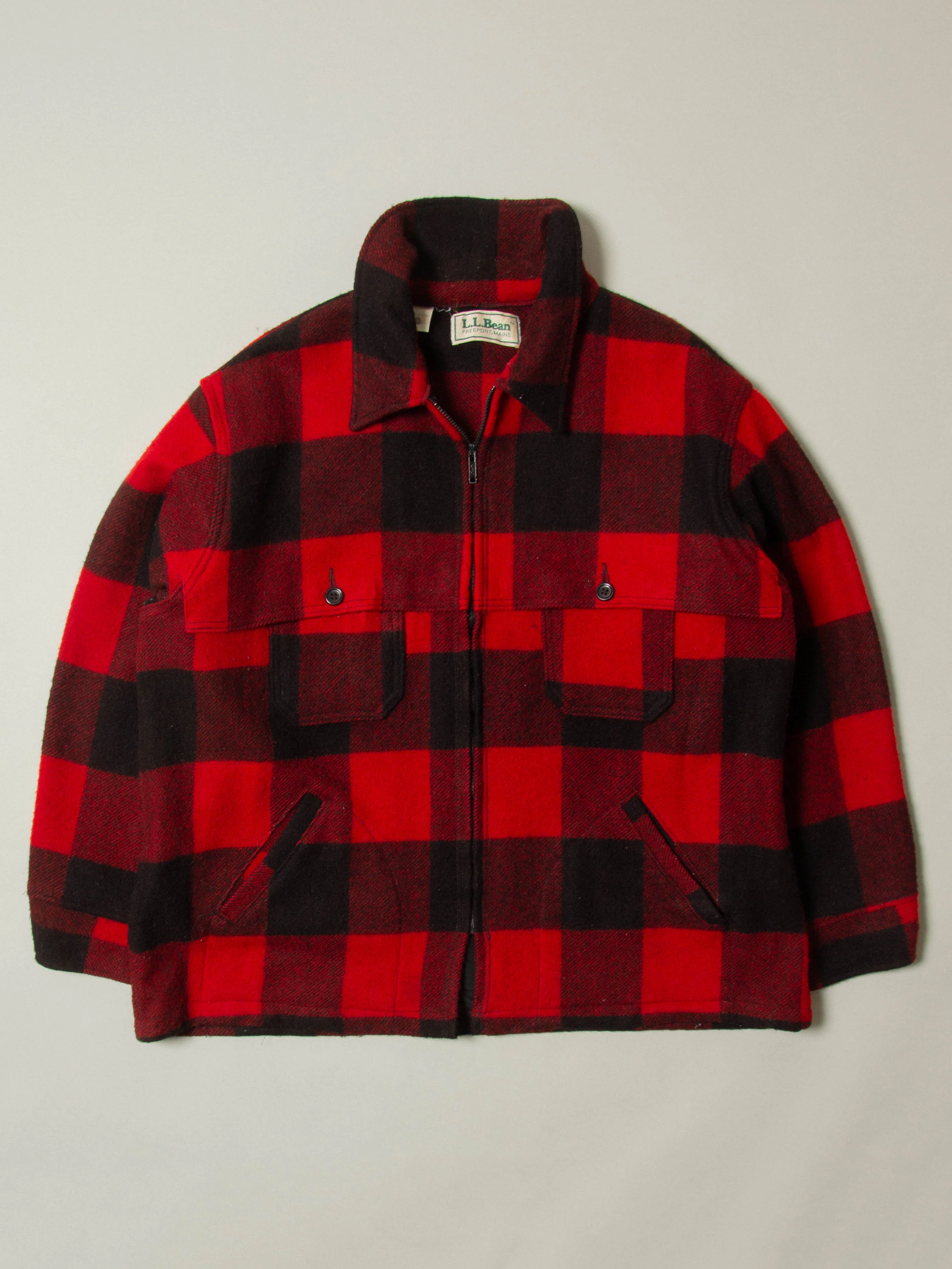 Vtg 1980s L.L.Bean Buffalo Plaid Hunting Jacket - Made in USA (XXL)