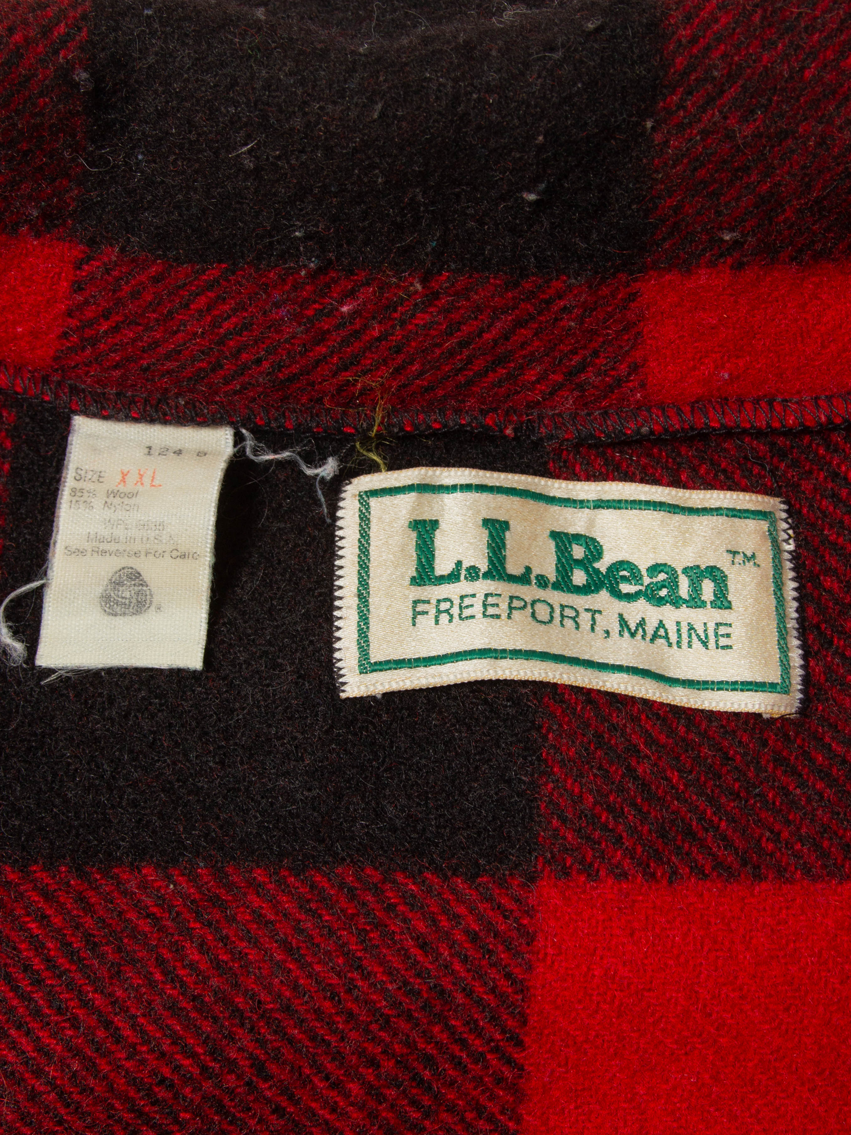 Vtg 1980s L.L.Bean Buffalo Plaid Hunting Jacket - Made in USA (XXL) - Image 2