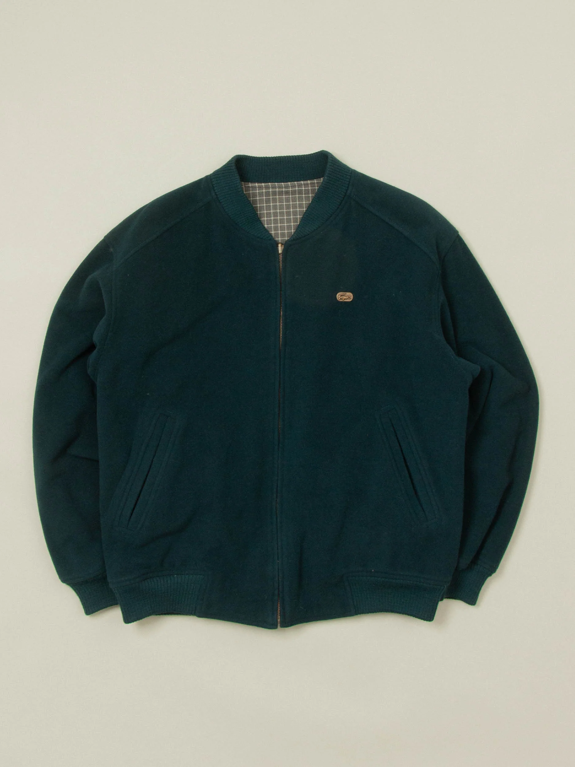 Vtg 1980s Lacoste Reversible Bomber Jacket (L)