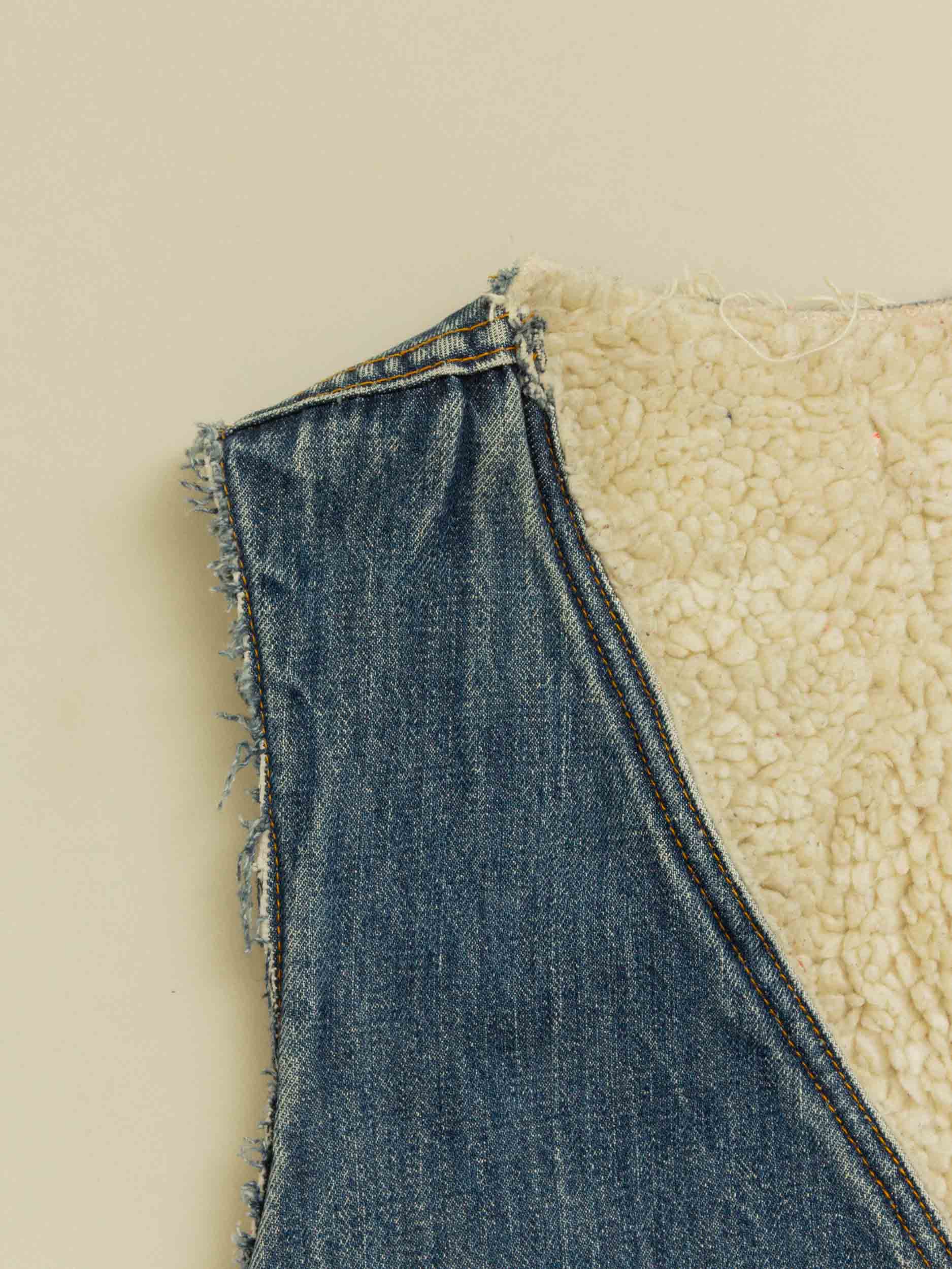 Vtg 1980s Levi's Lined Orange Tab Denim Vest – Made in USA (M) - Image 4