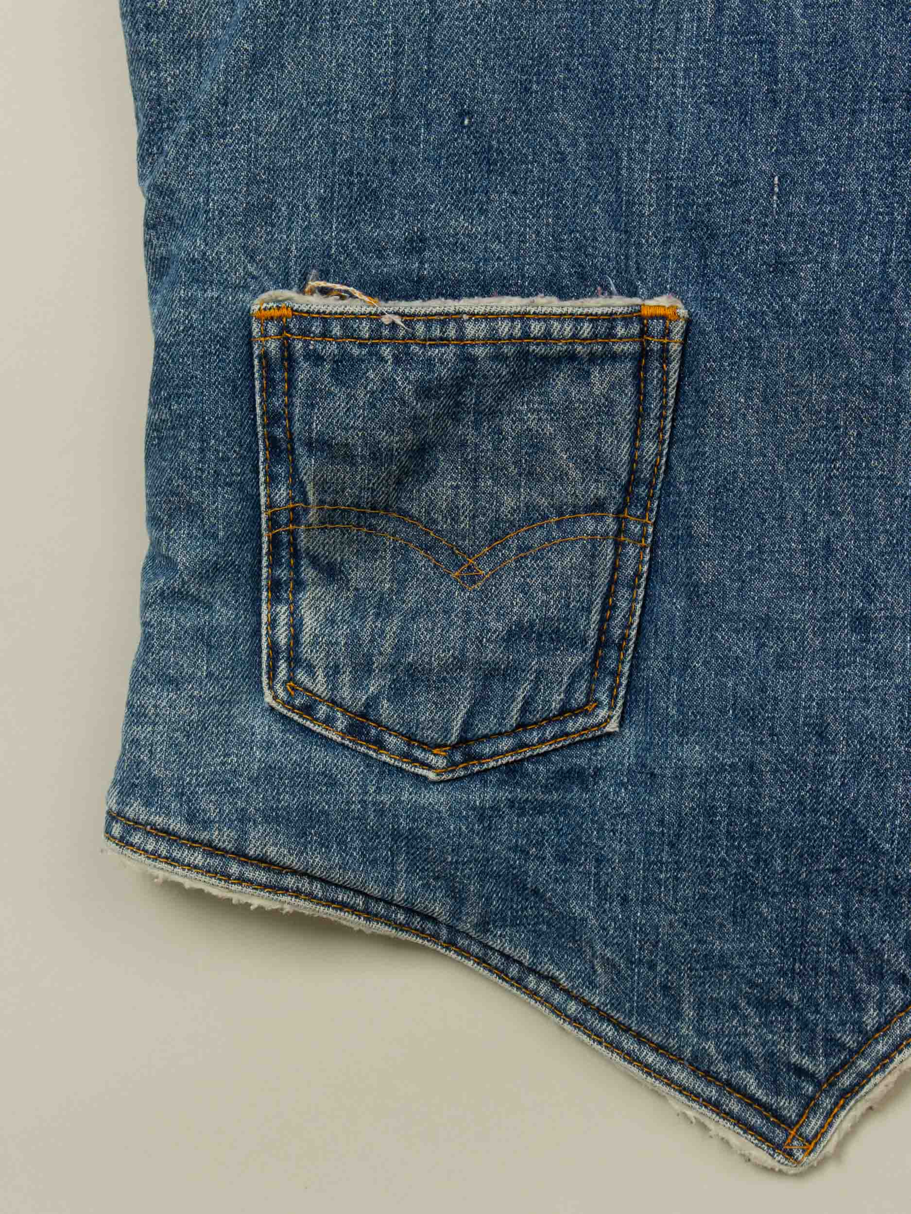 Vtg 1980s Levi's Lined Orange Tab Denim Vest – Made in USA (M) - Image 5