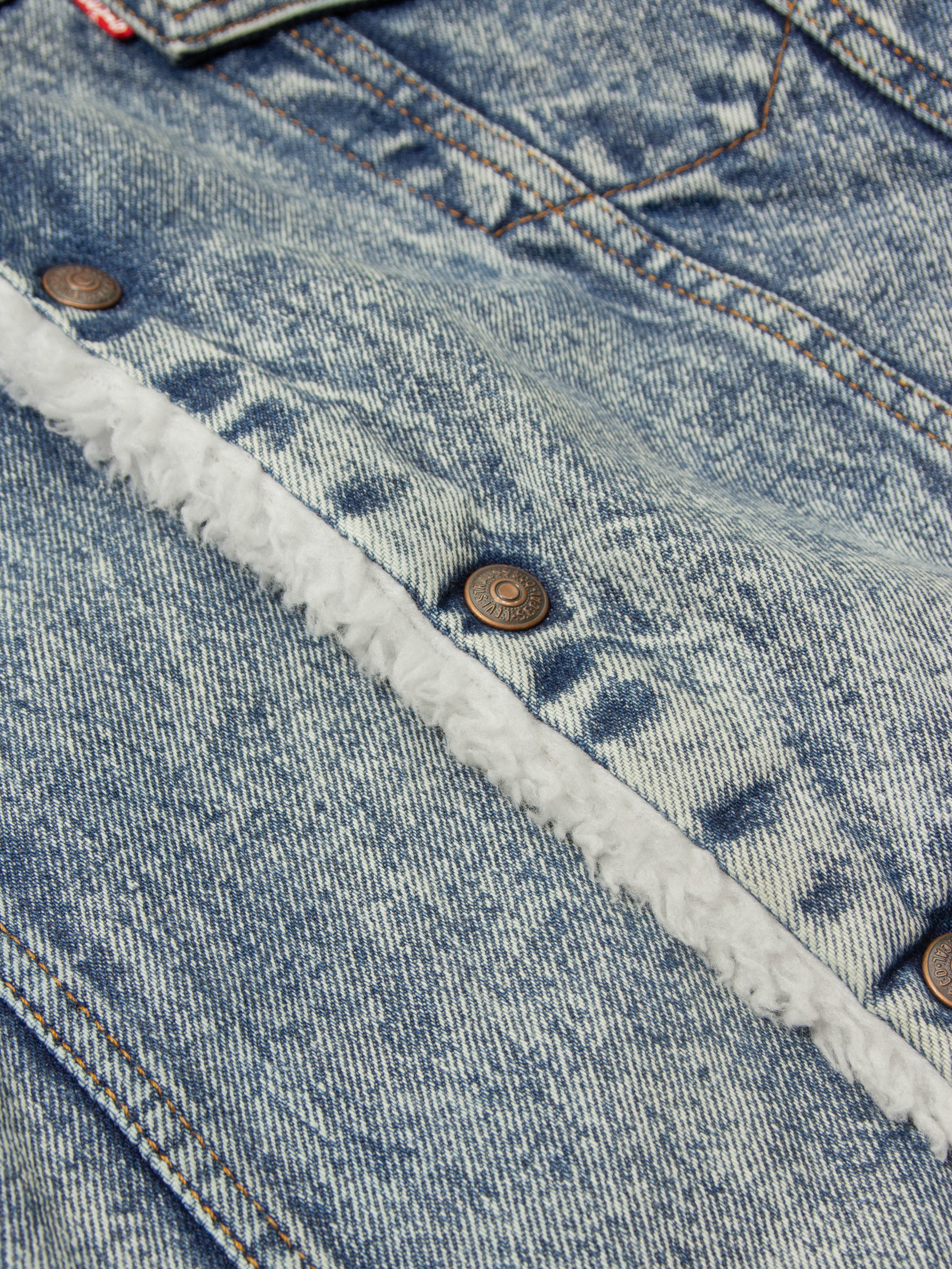 Vtg 1980s Levi's Sherpa Denim Jacket - Made in USA (M/L) - Image 5