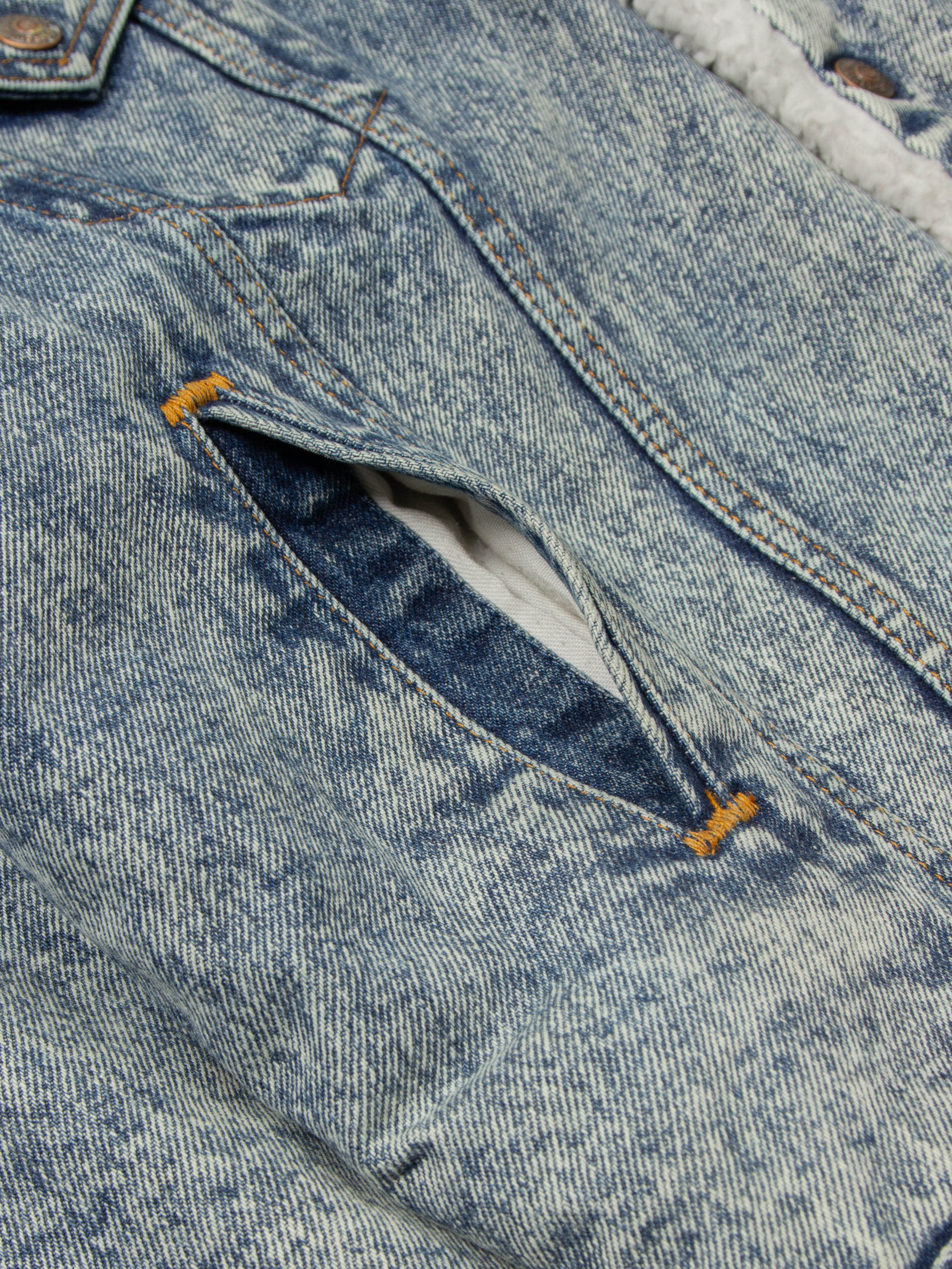 Vtg 1980s Levi's Sherpa Denim Jacket - Made in USA (M/L) - Image 6