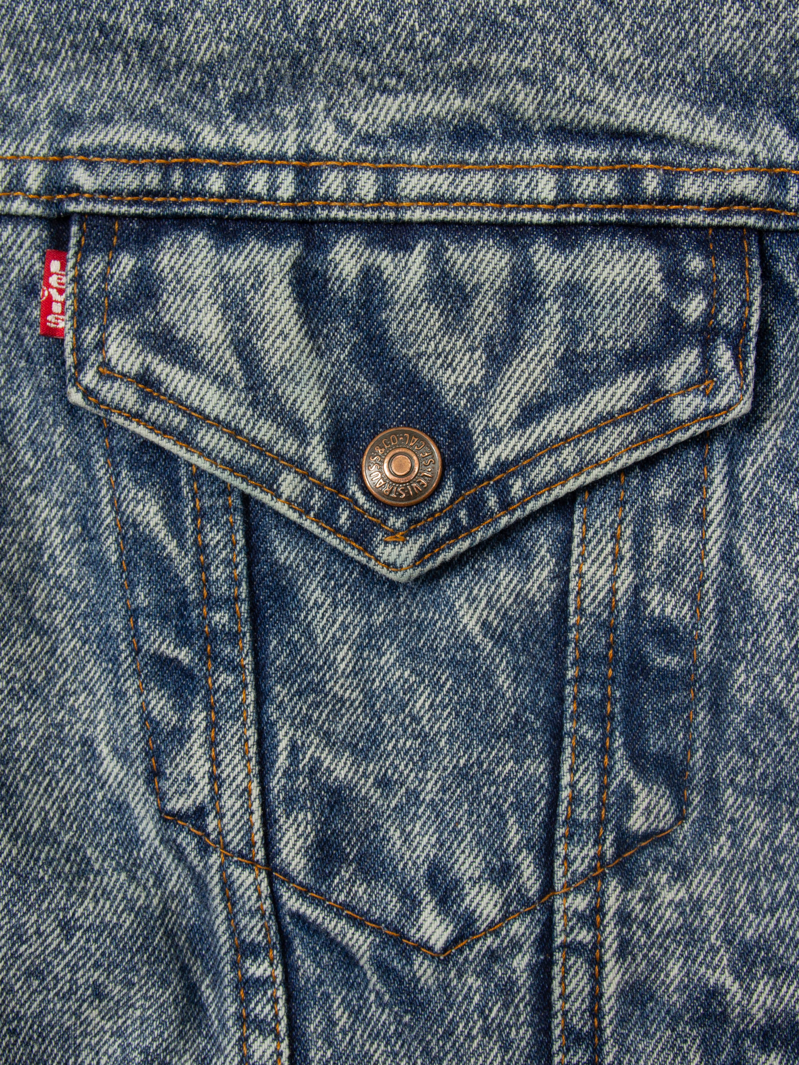 Vtg 1980s Levi's Sherpa Denim Jacket - Made in USA (M/L) - Image 7