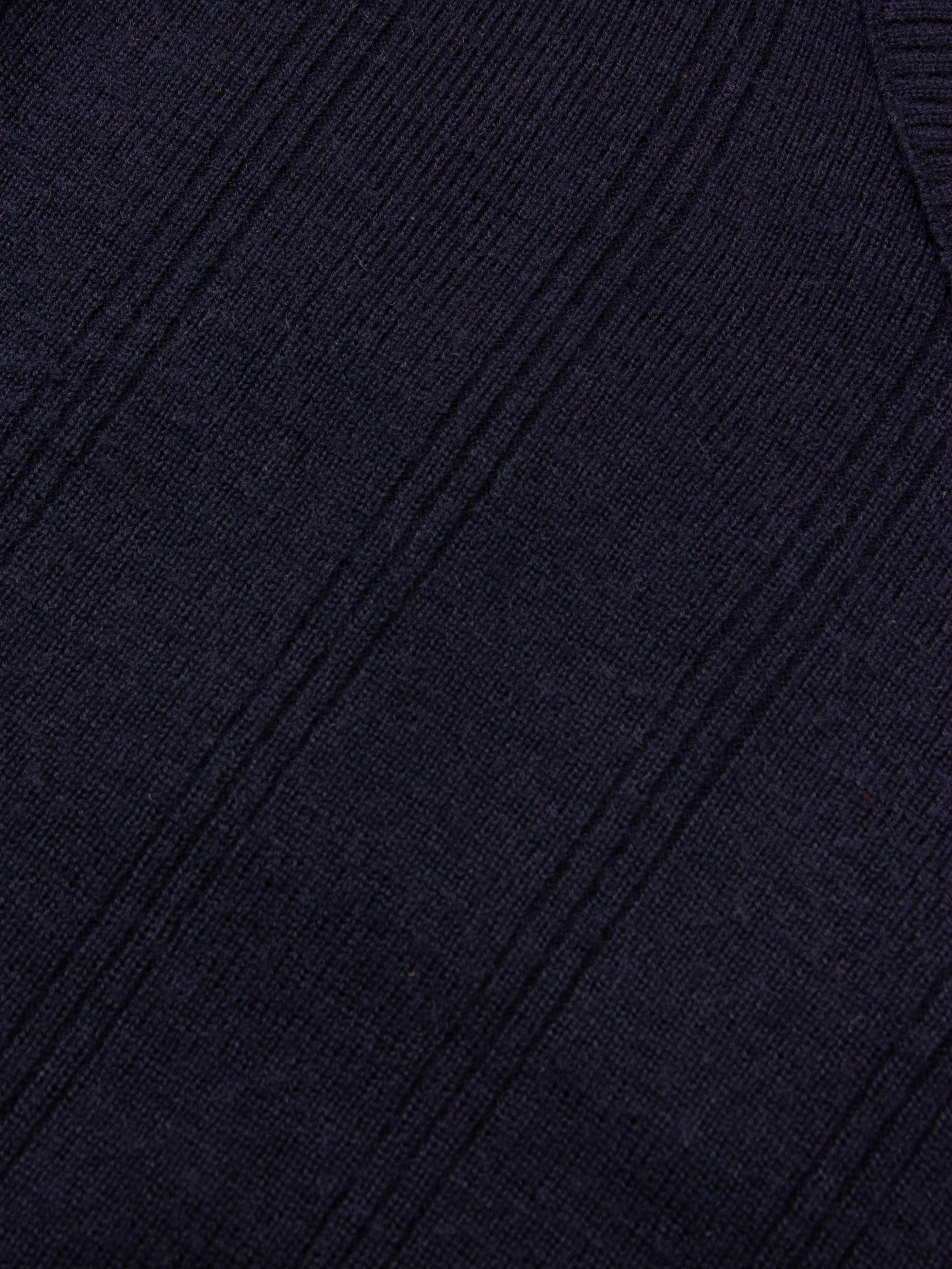 Vtg 1980s Navy V-Neck Army Wool Sweater - Image 6