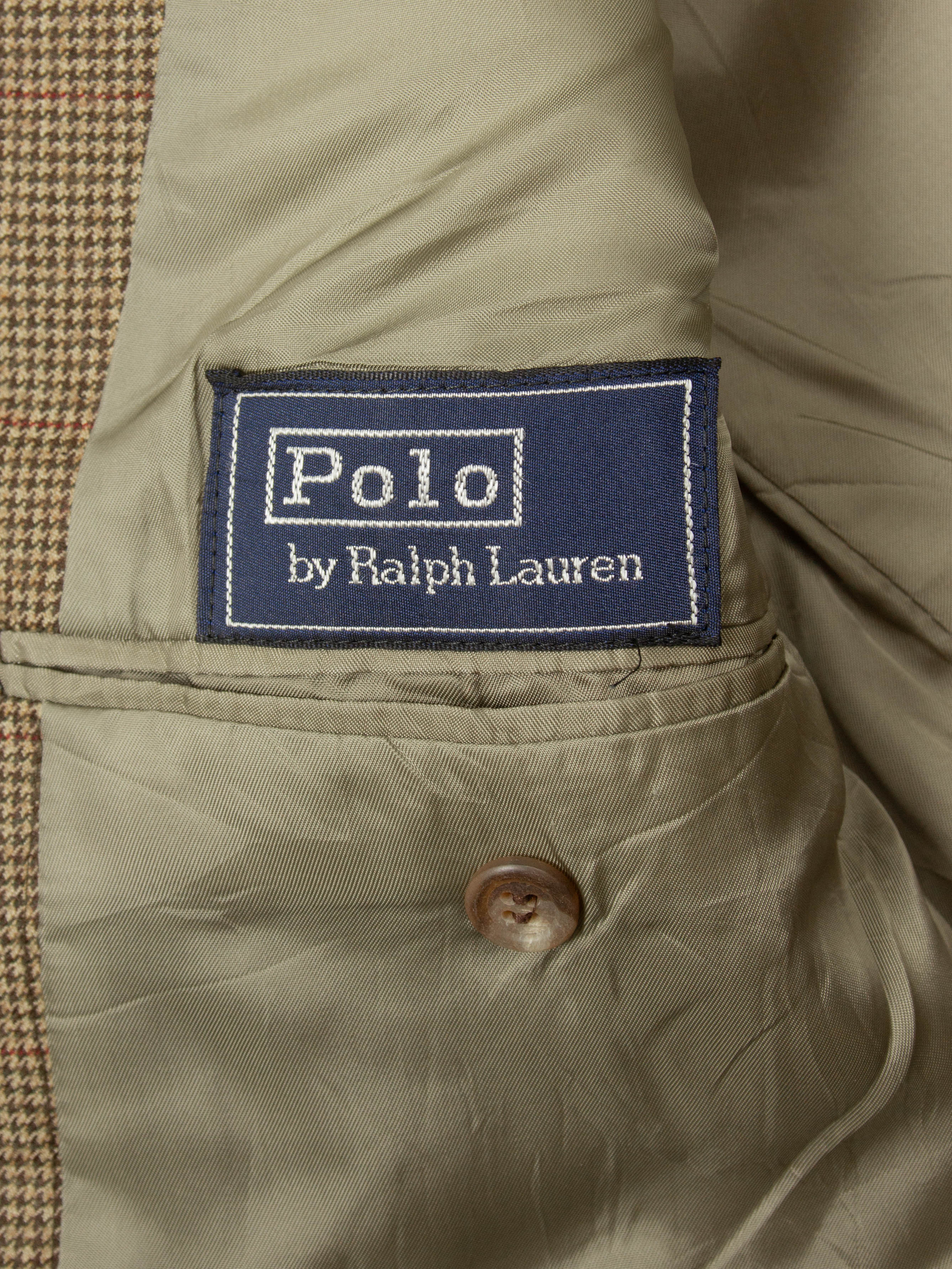 Vtg 1980s Ralph Lauren Wool Houndstooth Blazer - Made in USA (M/L) - Image 2