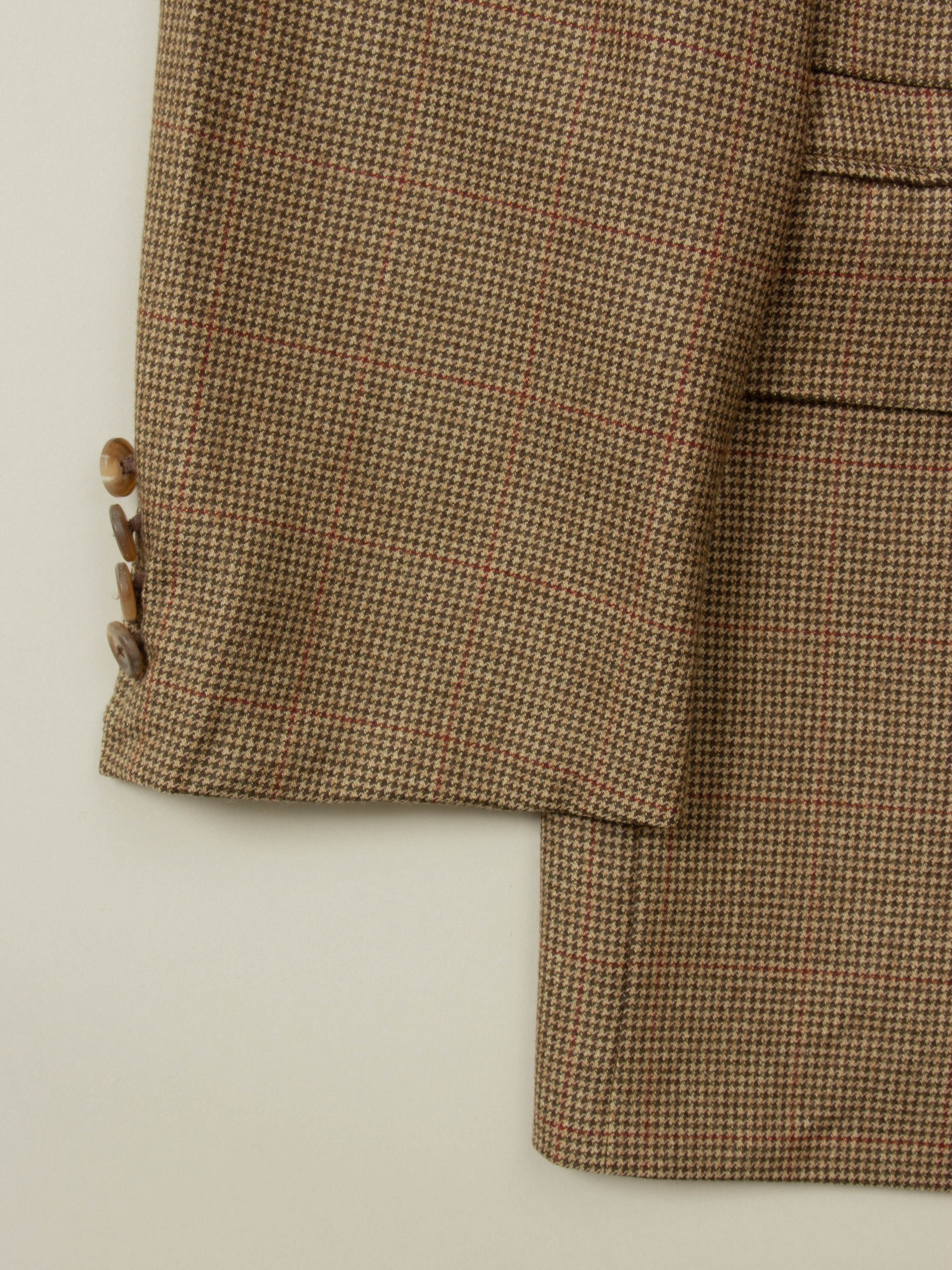 Vtg 1980s Ralph Lauren Wool Houndstooth Blazer - Made in USA (M/L) - Image 3