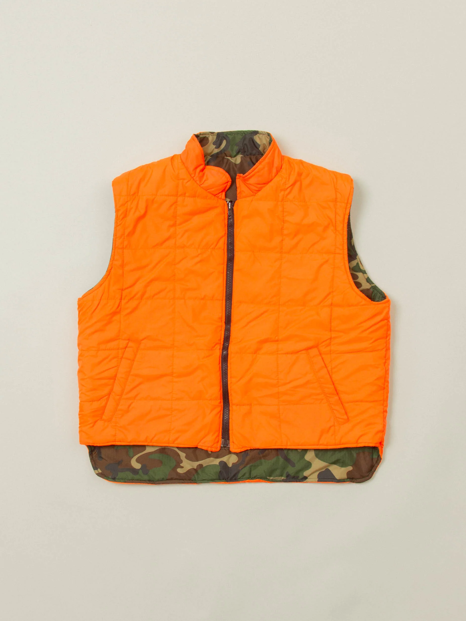 Vtg 1980s Reversible Woodland Camo Hunting Vest (L)