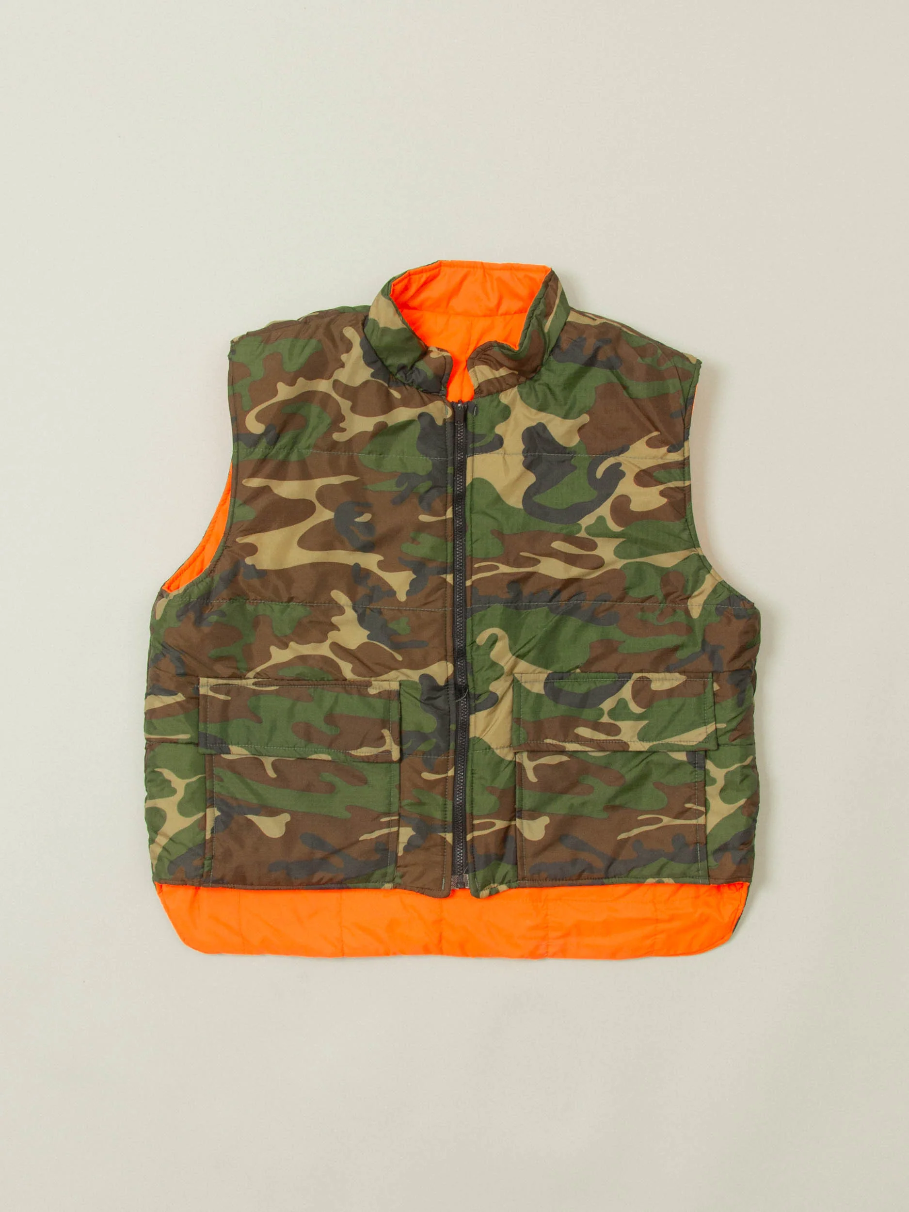 Vtg 1980s Reversible Woodland Camo Hunting Vest (L) - Image 2