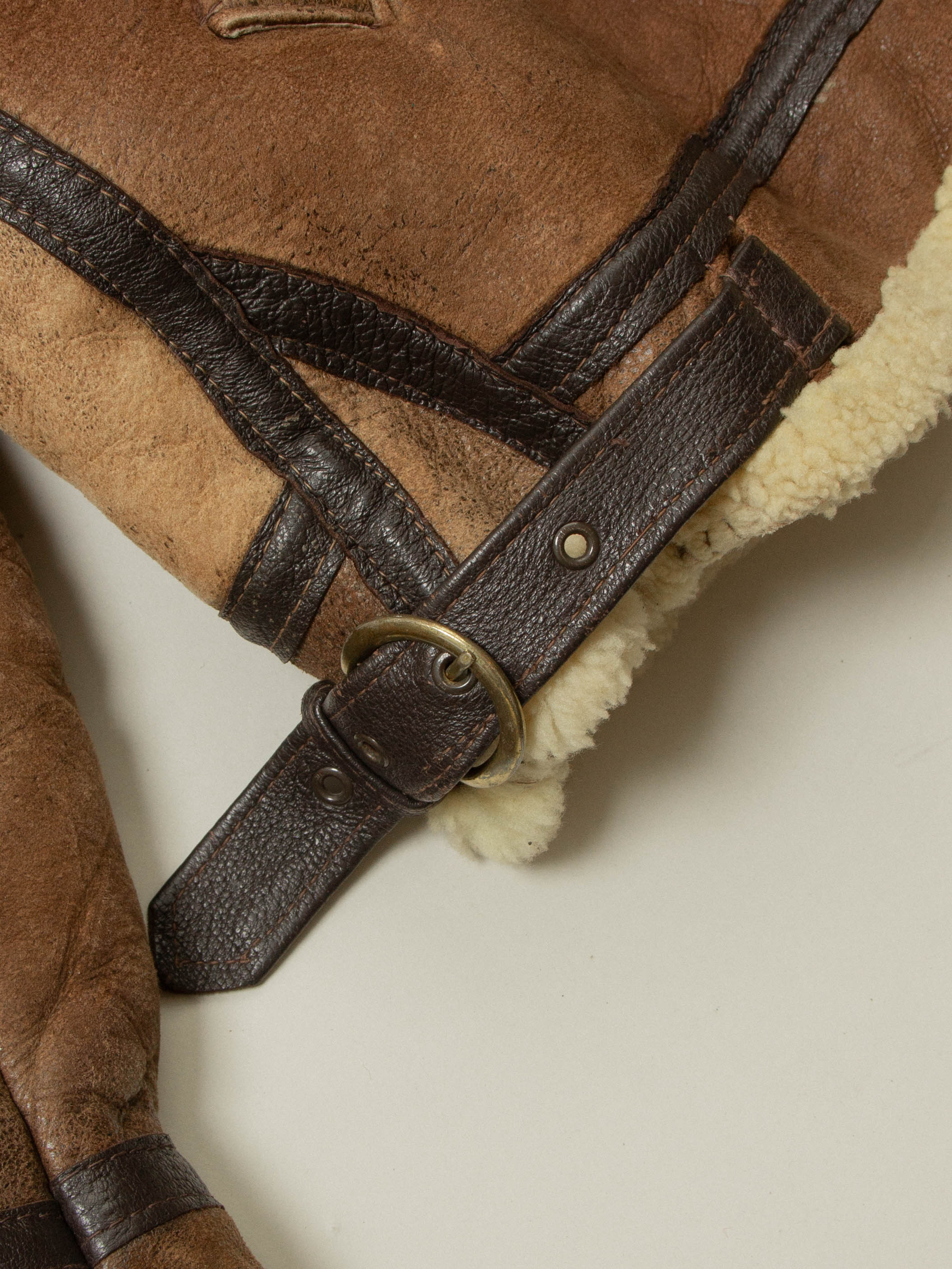 Vtg 1980s Schott NYC B-3 Shearling Jacket - Made in USA (L) - Image 4