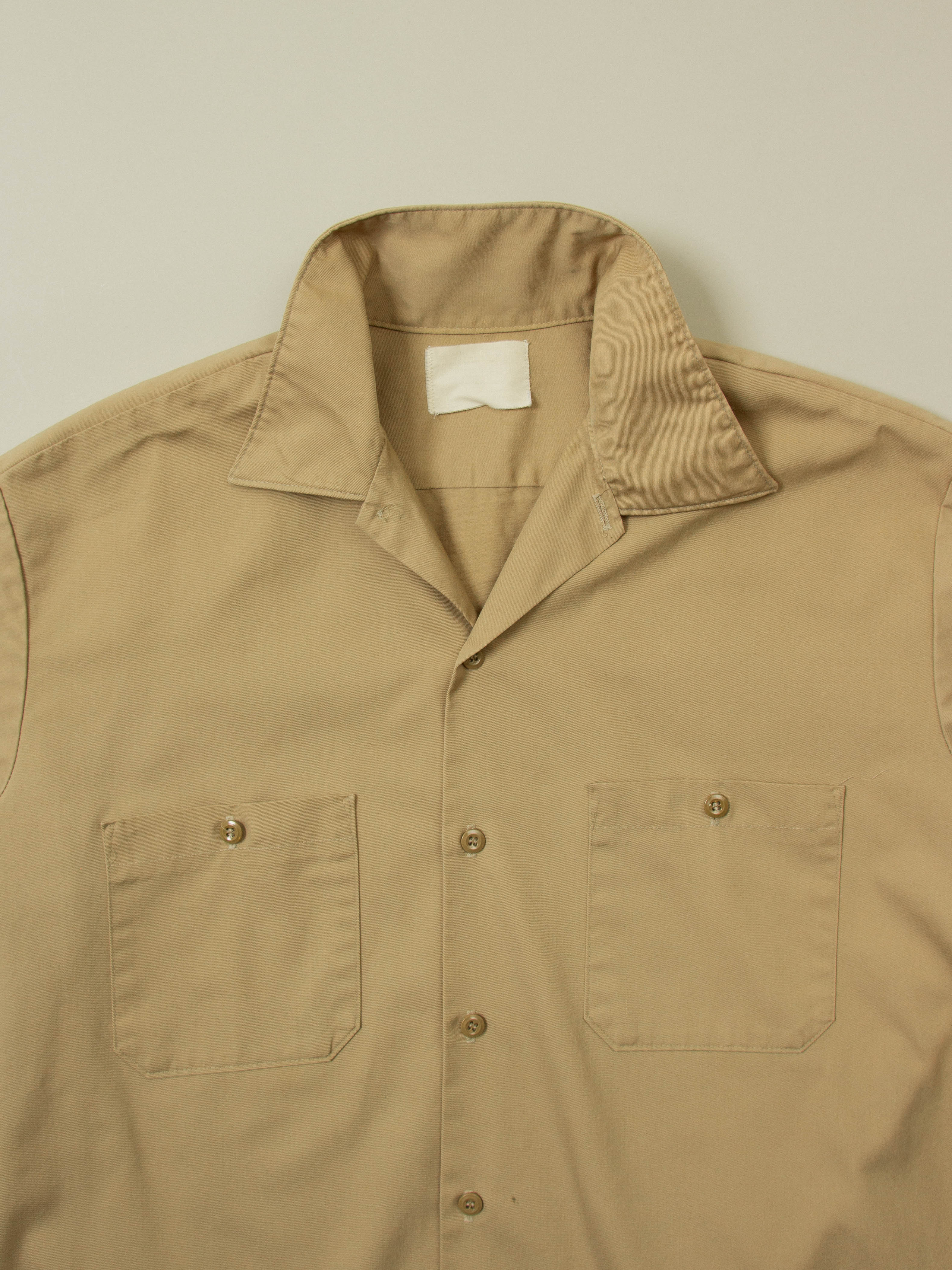 Vtg 1980s Short Sleeve Khaki Shirt (M) - Image 2