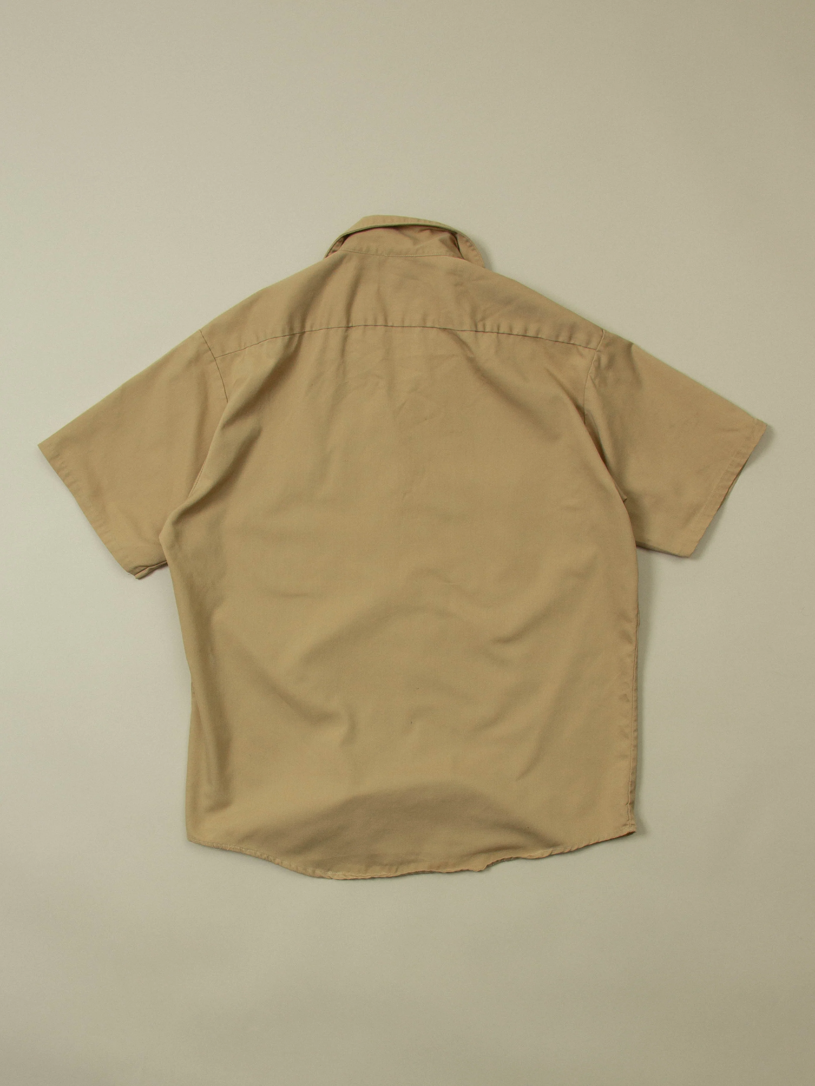Vtg 1980s Short Sleeve Khaki Shirt (M) - Image 3