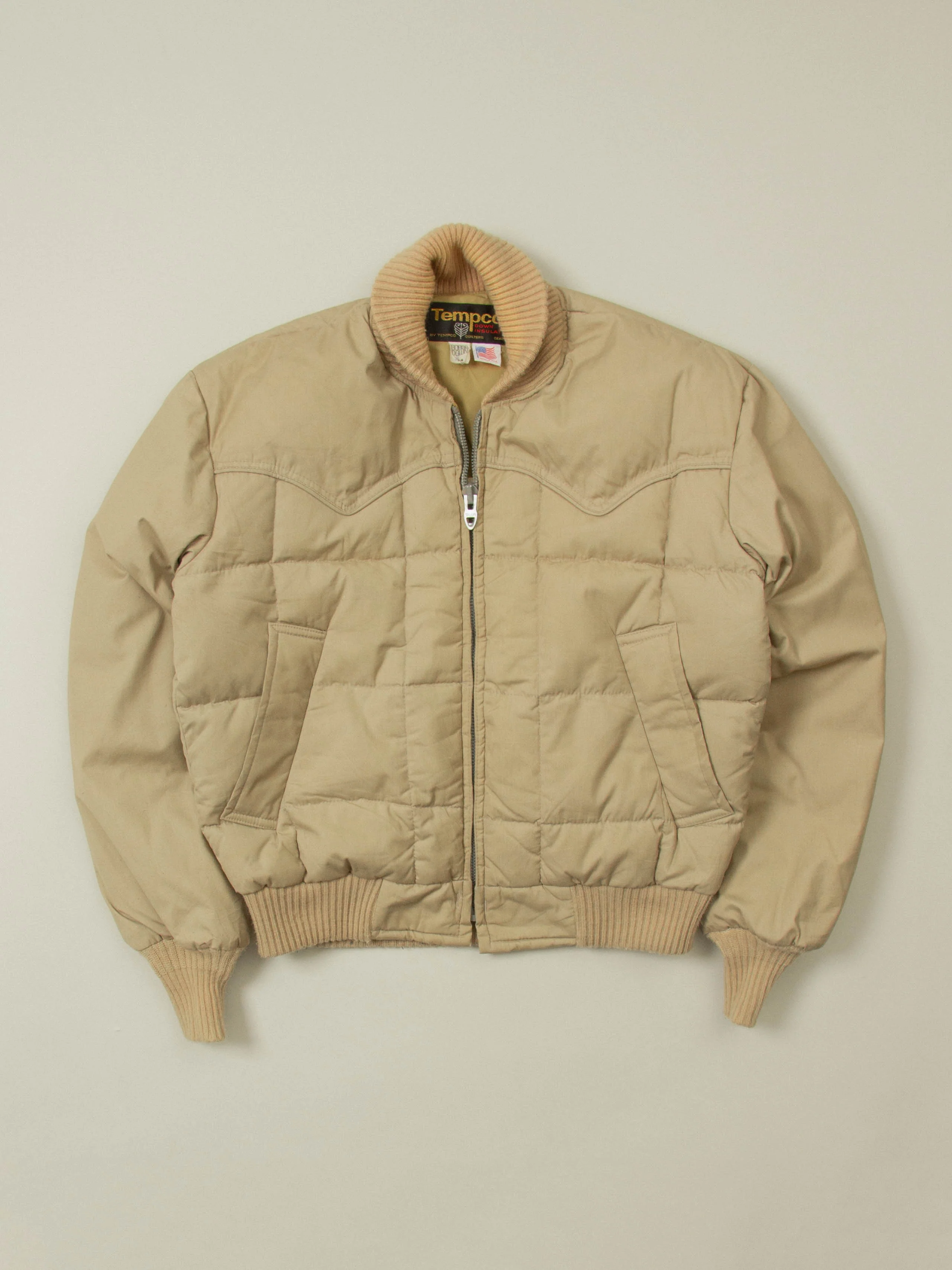 Vtg 1980s 'Tempco' Goose Down Puffer Jacket - Made in USA (M)