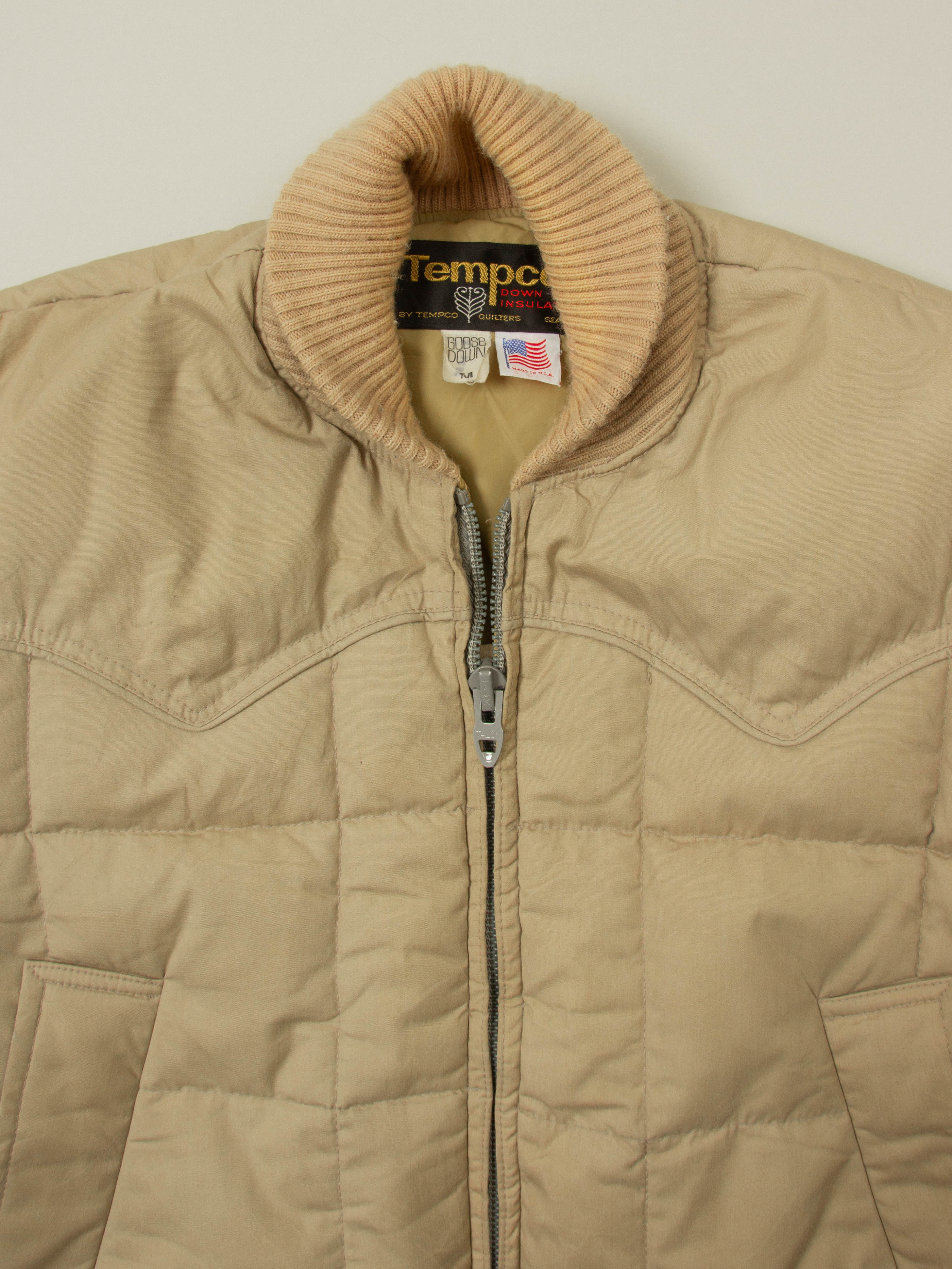 Vtg 1980s 'Tempco' Goose Down Puffer Jacket - Made in USA (M) - Image 2