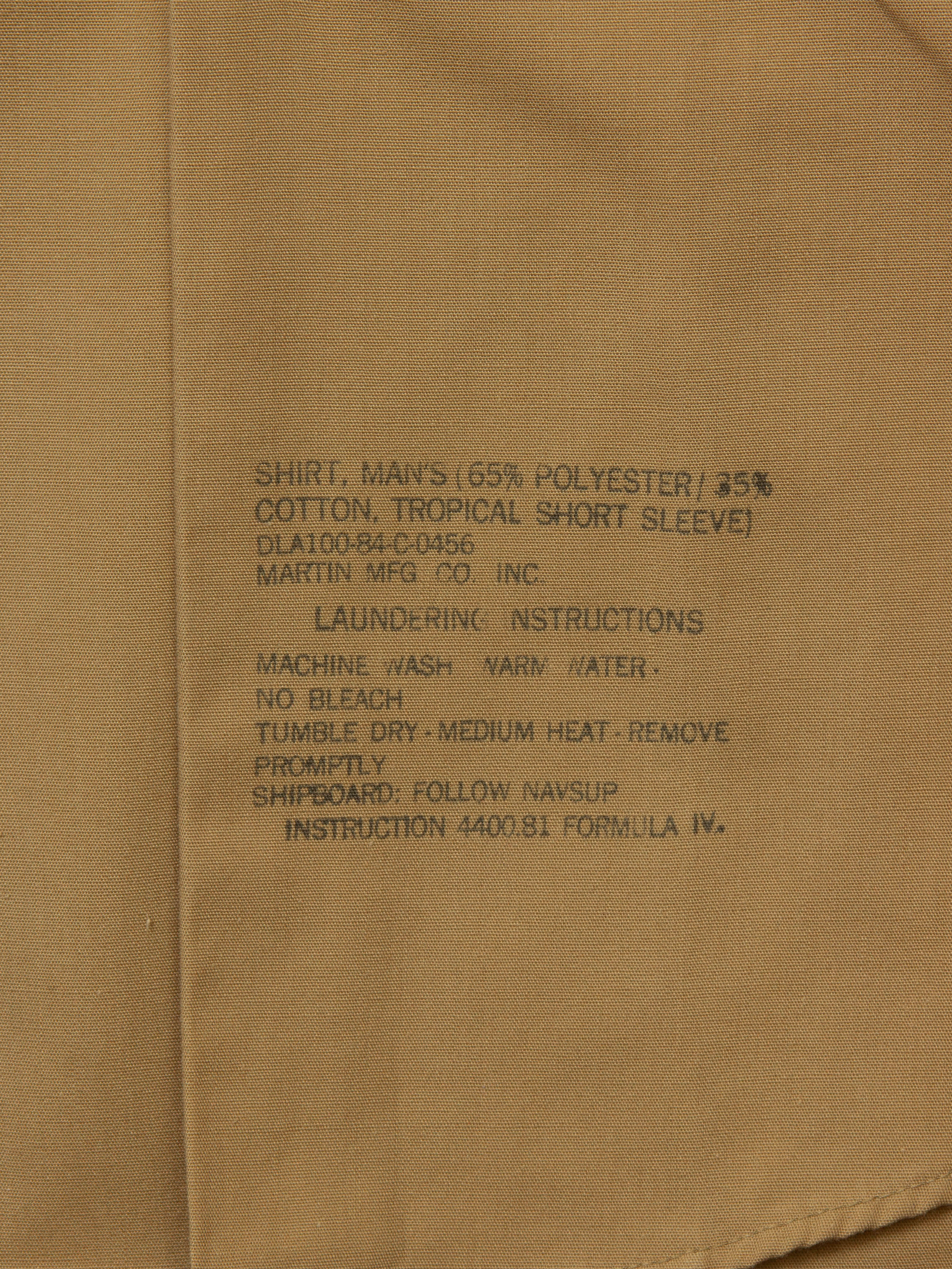 Vtg 1980s US Army Khaki Officer Shirt (S) - Image 4